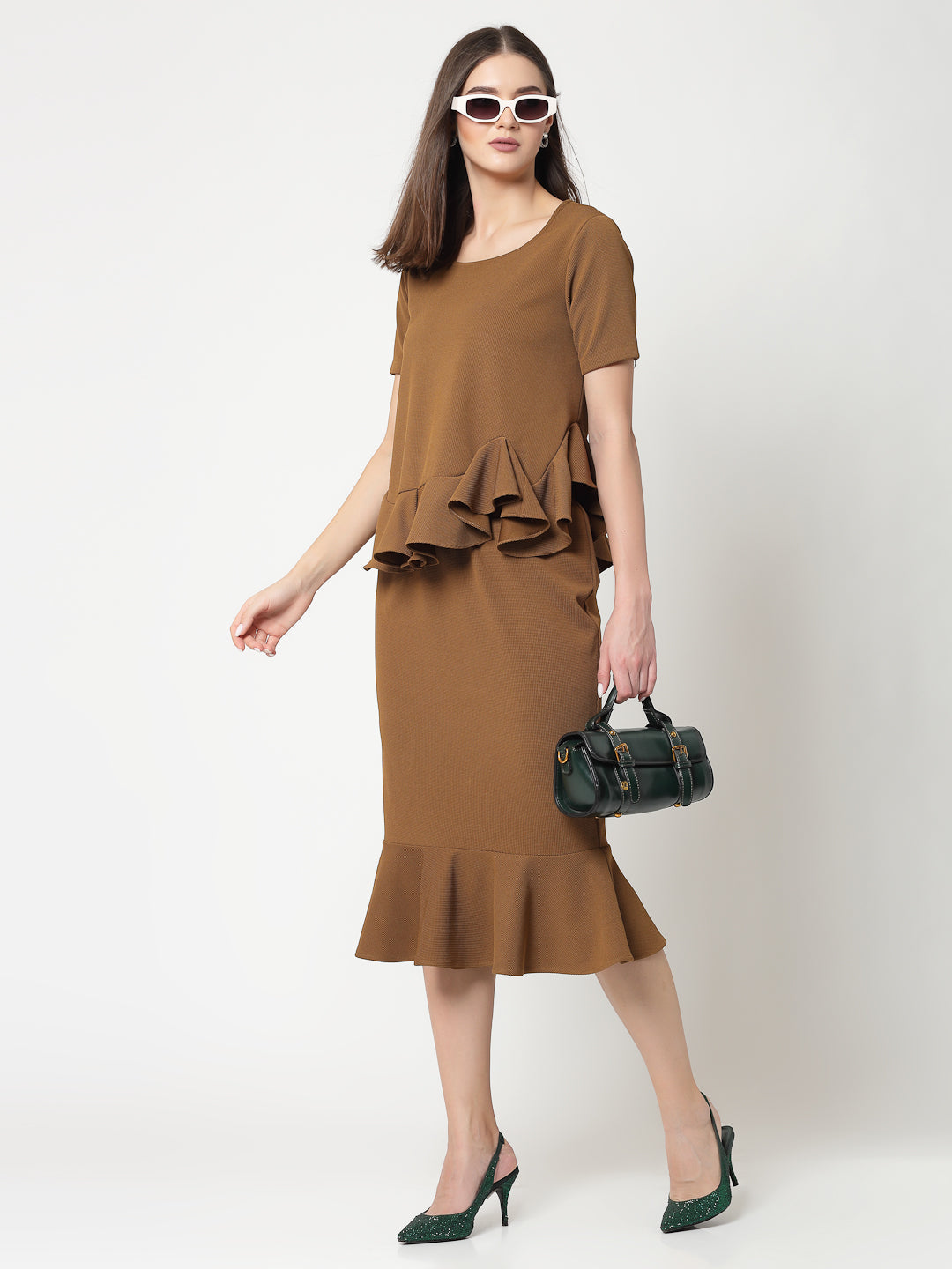 Mustard Lycra Fish Cut Skirt,frocks for women
indian designer skirts?