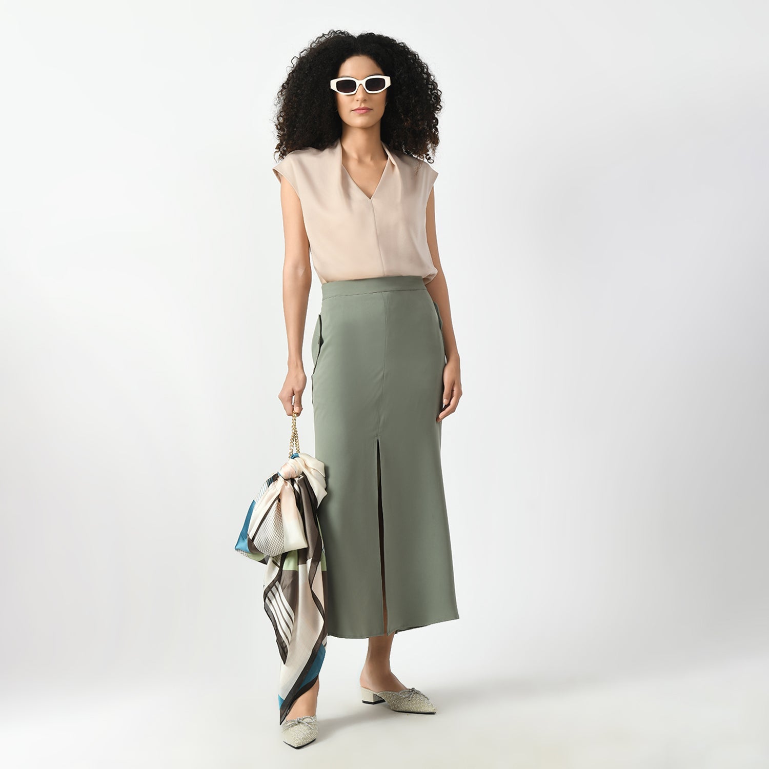 Off White Satin V Neck Top, top for women, office wear tops, stylish formal tops, best tops for work, elegant worktops, trendy tops for women, modern tops for office, formal tops for women, tops for women stylish, v neck top, satin top, off white top