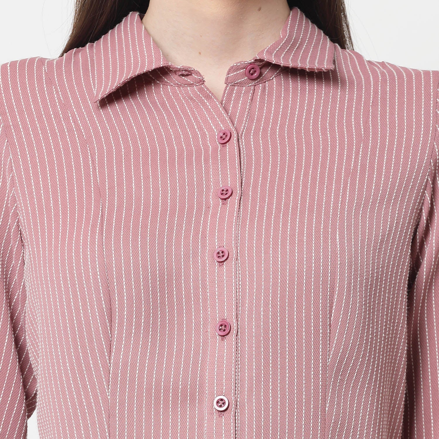 Pink Asymmetrical Shirt With White Lines,womens formal shirts
cotton shirts for women
Ofiice shirts for women