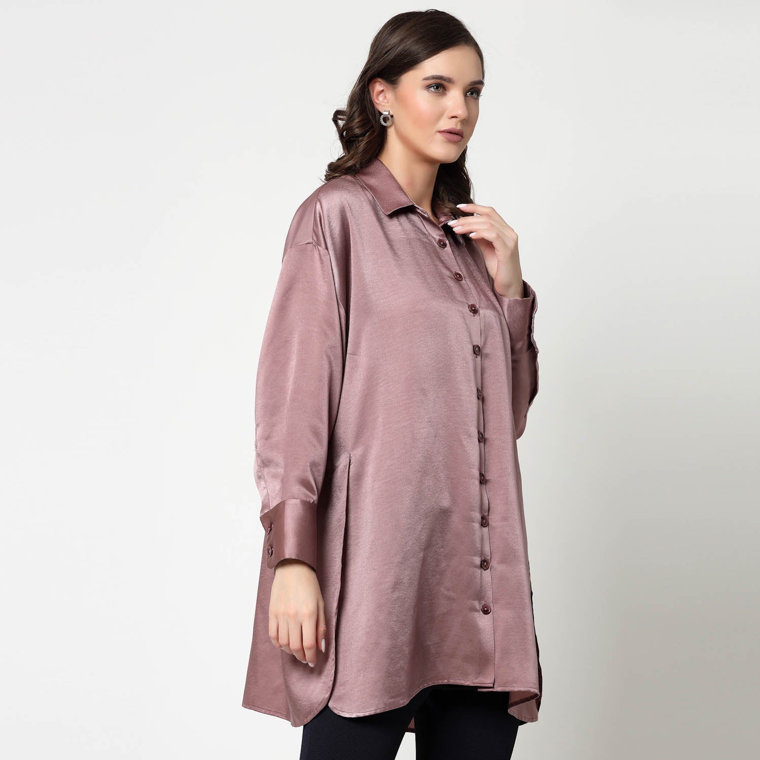 Pink Satin Oversize Long Shirt, womens formal shirts
cotton shirts for women
Ofiice shirts for women