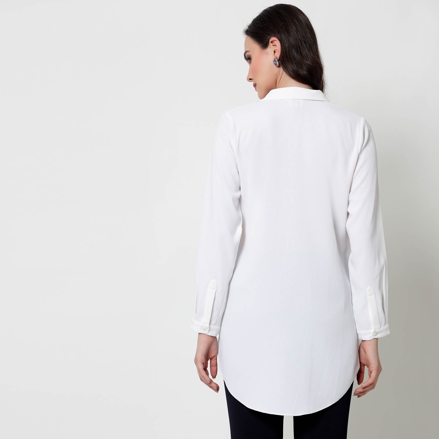 White Overlap Asymmetrical Top,womens formal shirts
cotton shirts for women
Ofiice shirts for women
