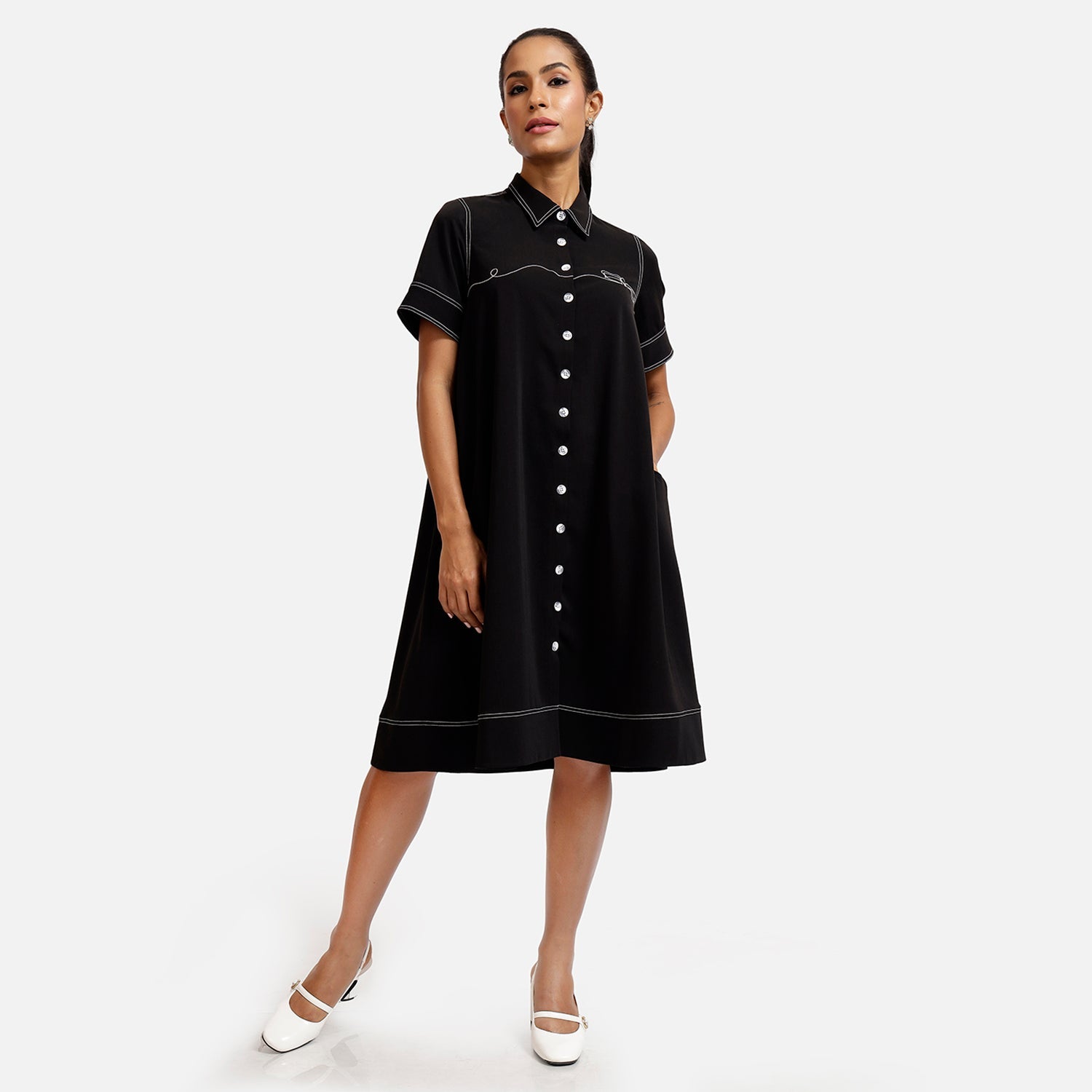 Buy Black Crepe Dresses for Women -1