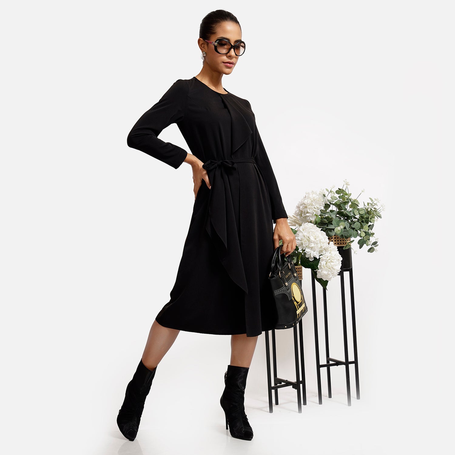 Buy Black Overlap Office Dresses for Women