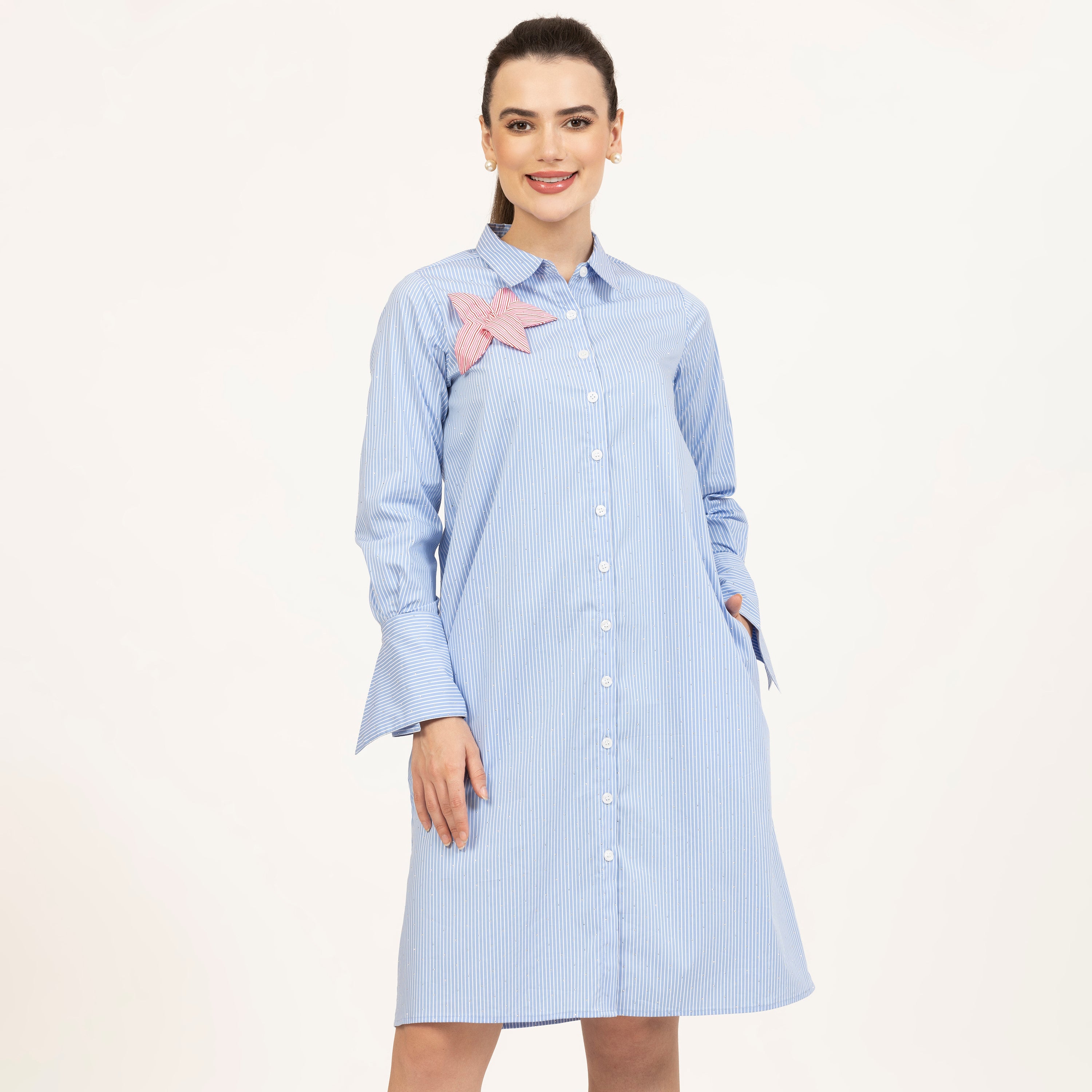 Buy Blue Striped Tunic for Women-5