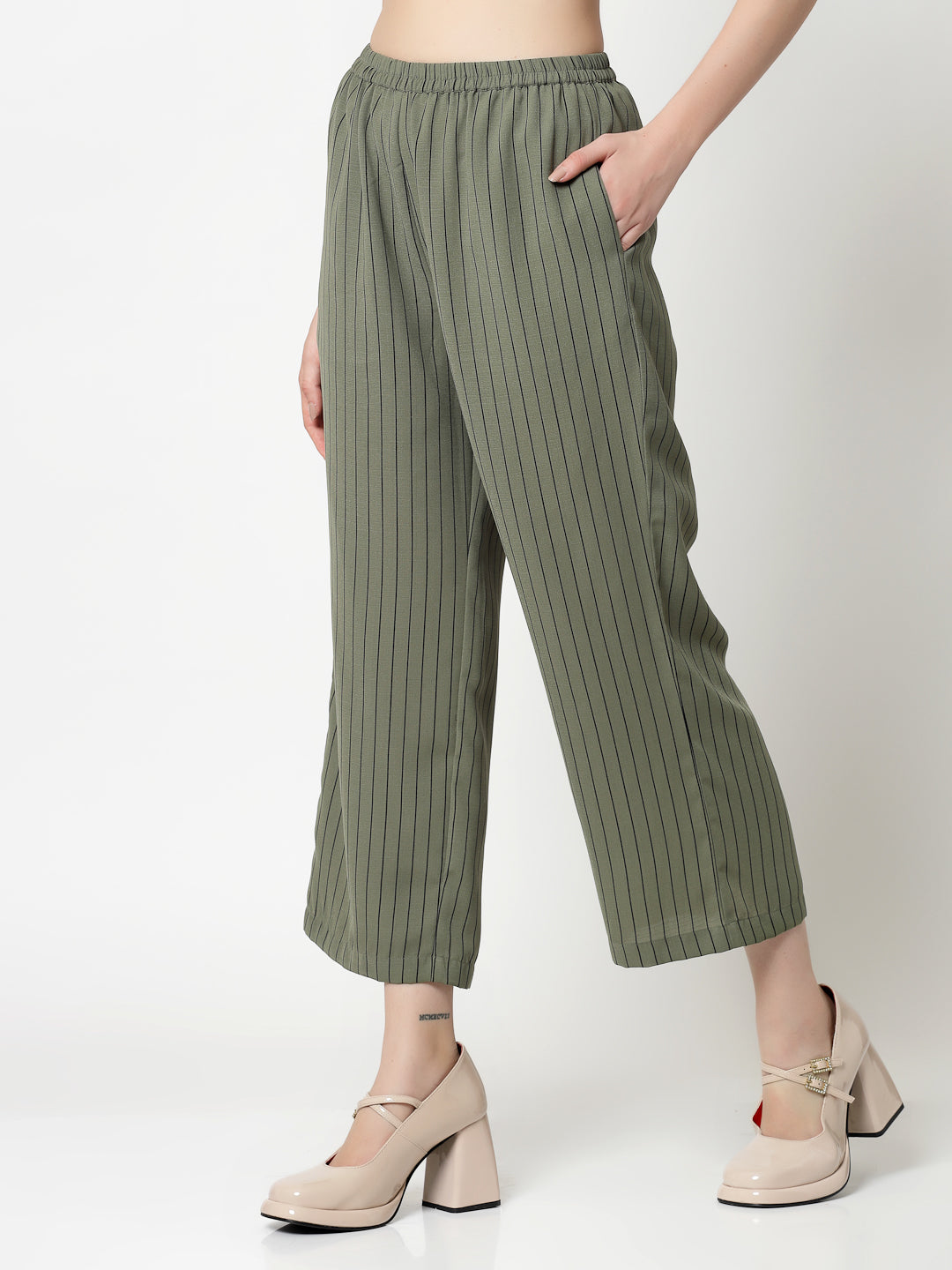 Buy Olive Plazzo for Ladies