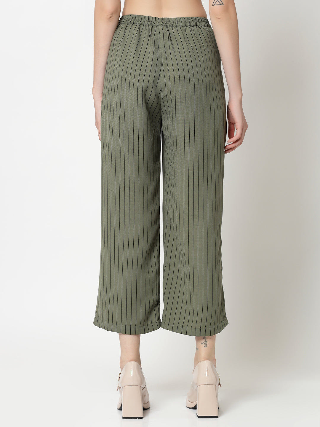 Buy Olive Plazzo for Ladies -6