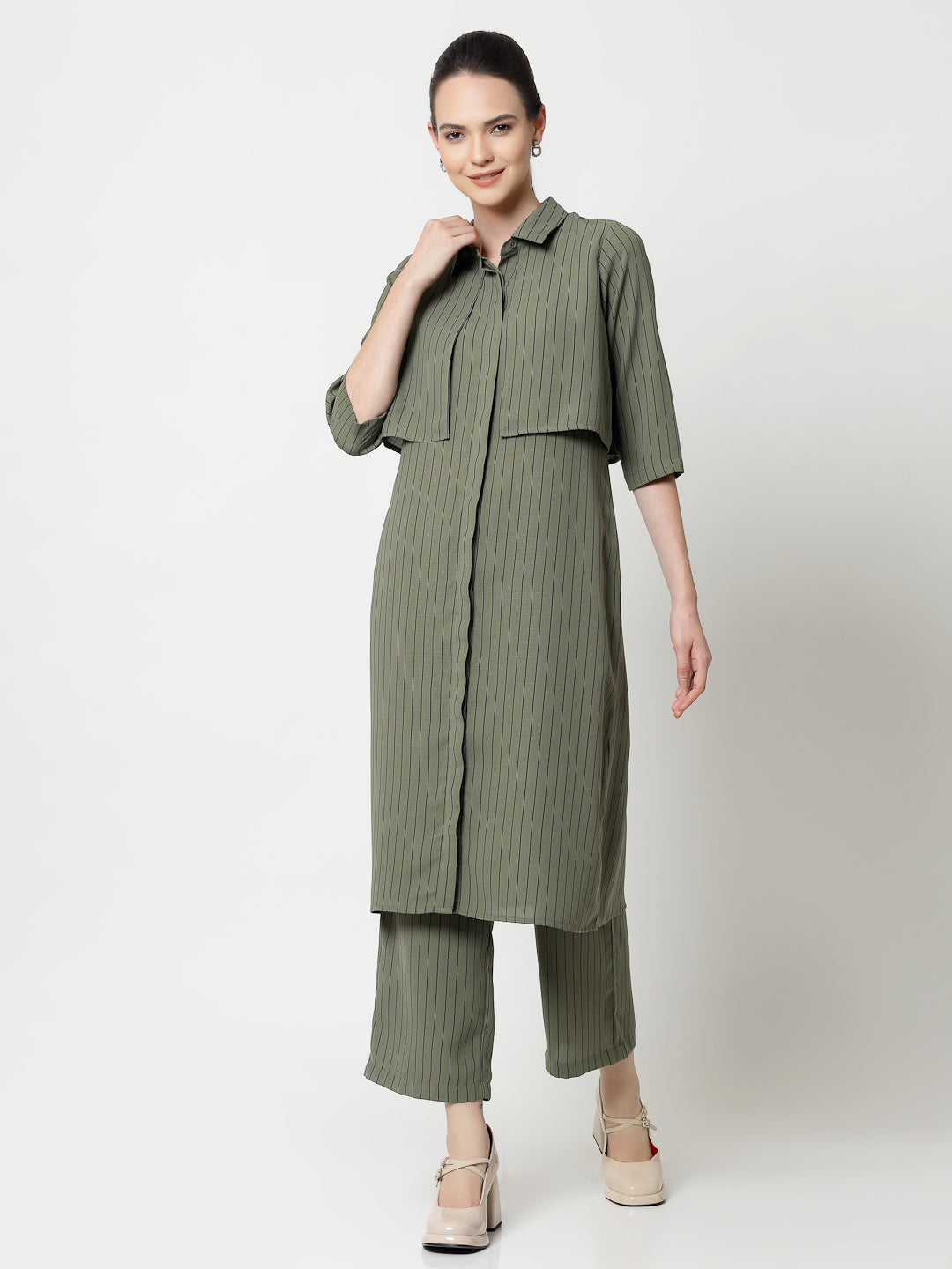 Buy Olive Plazzo for Ladies-3