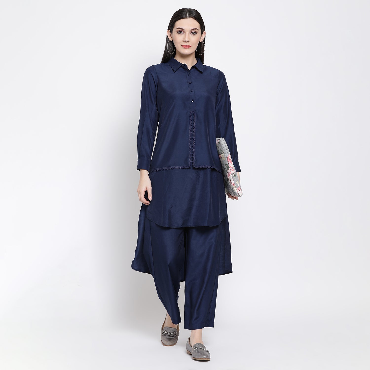 Blue Double Layer Tunic for Women