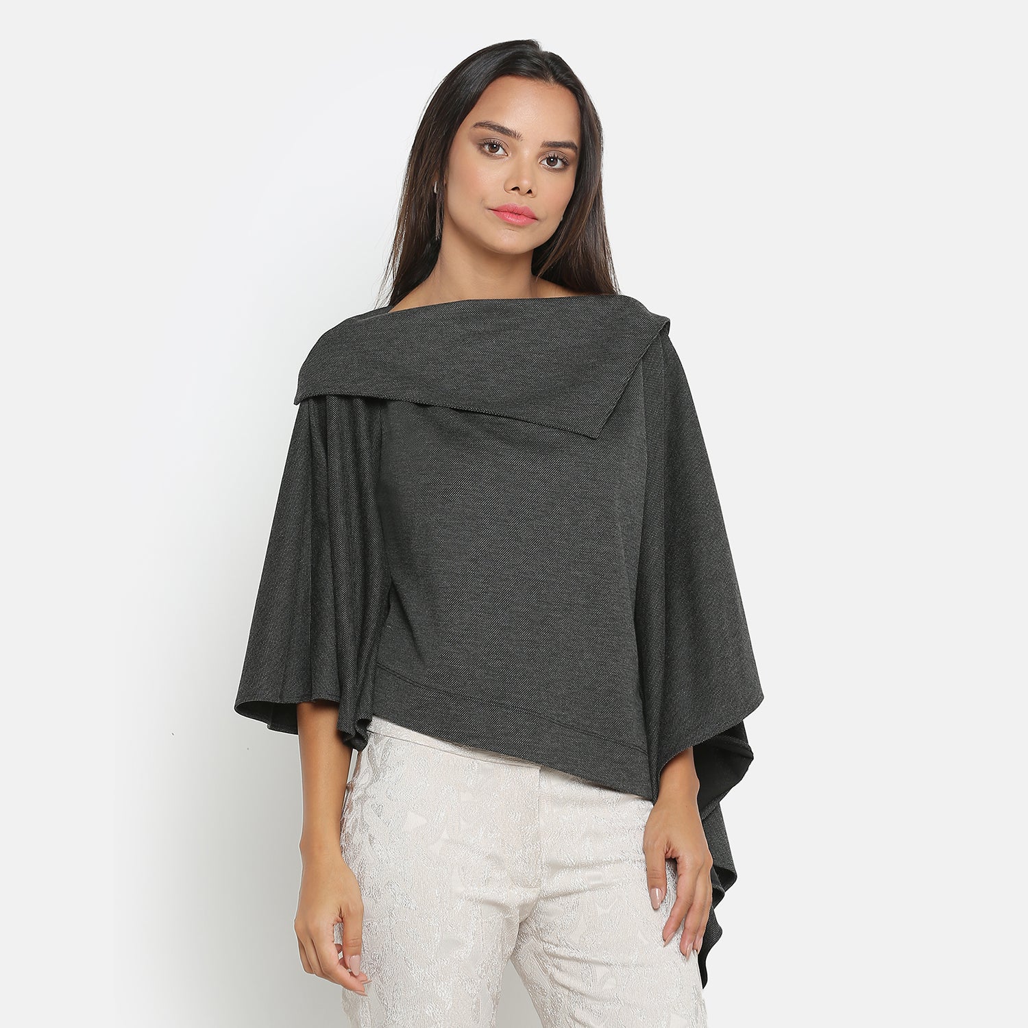 Dark Grey Knit Top for Women Online