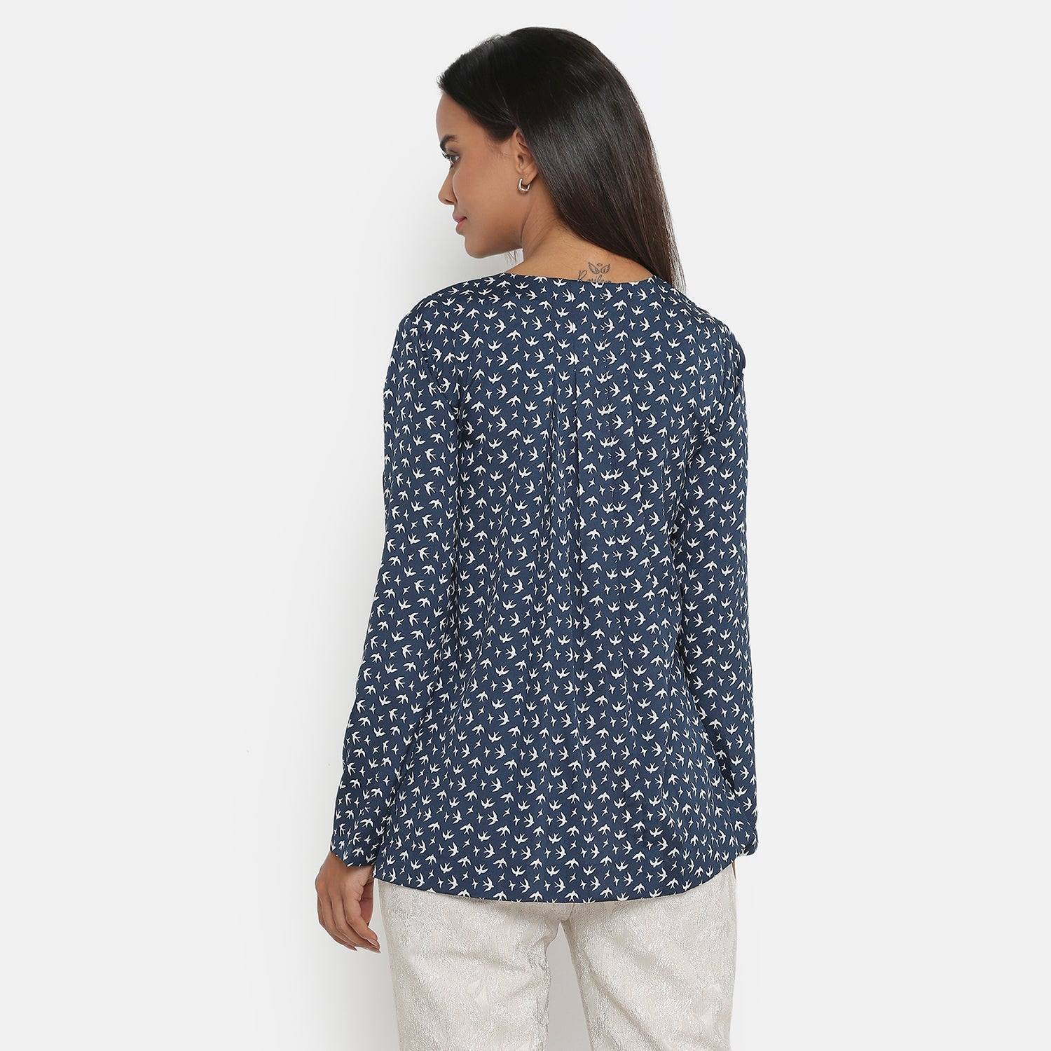 Blue Bird Asymmetrical Top