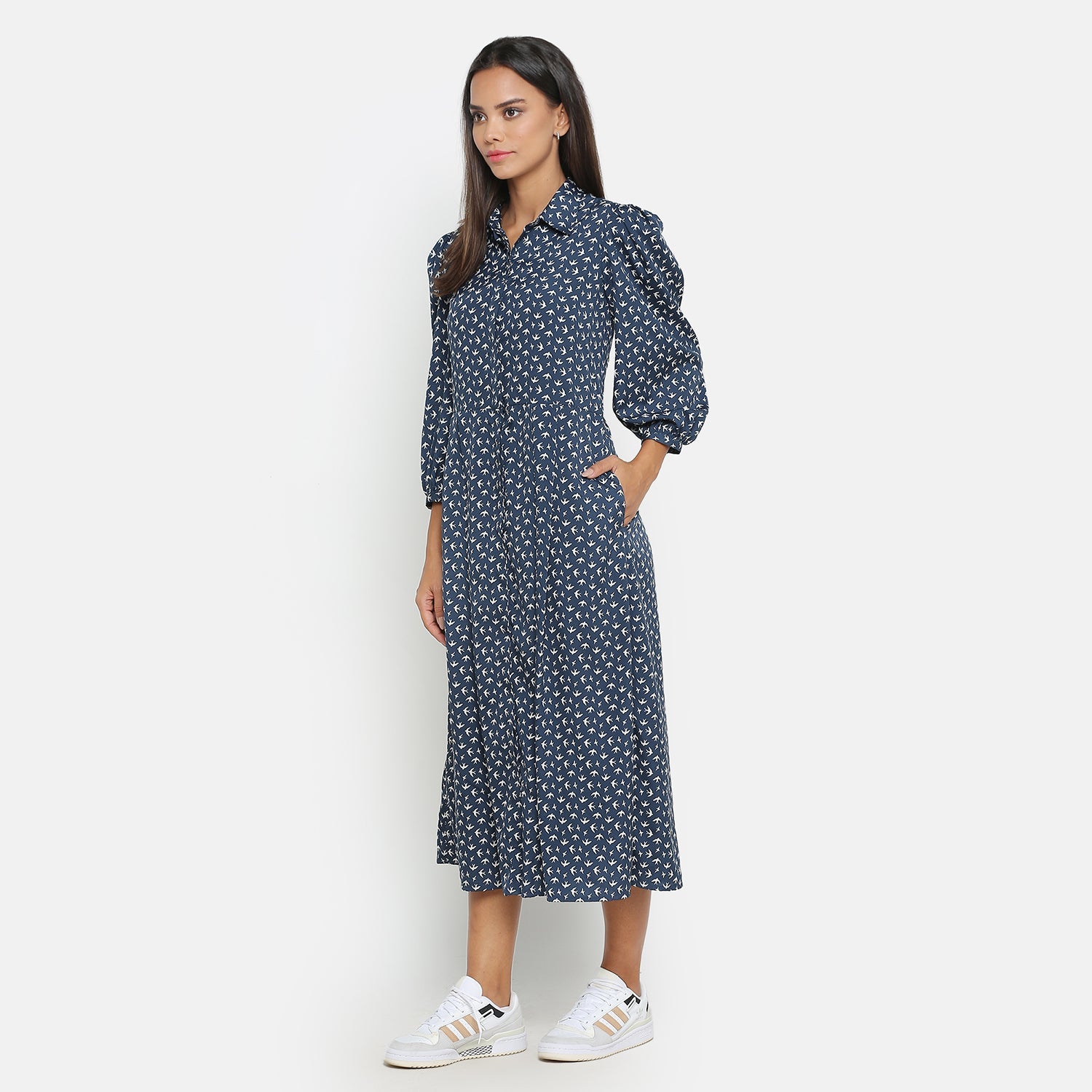 Blue Bird Printed Long Dresses for Women-3
