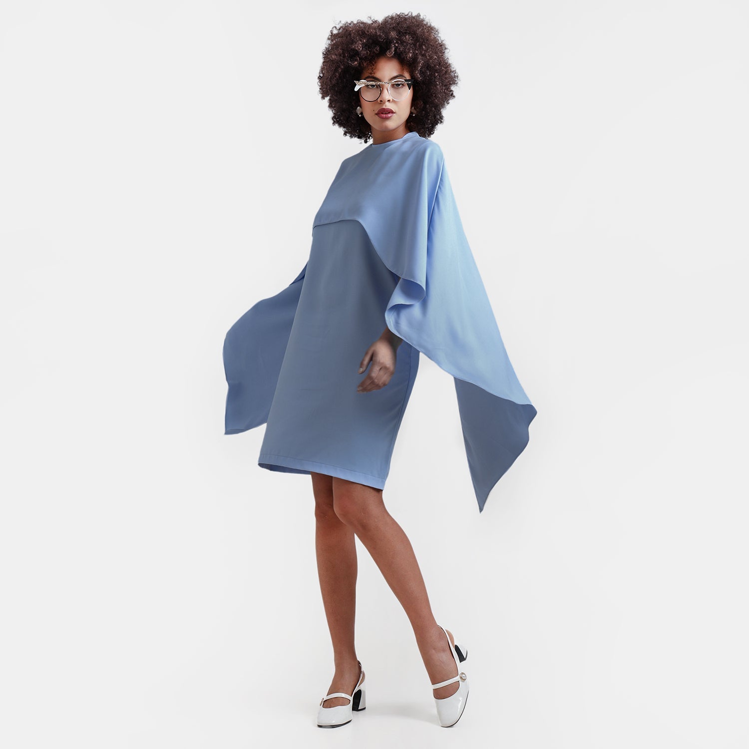 Blue Asymmetrical Cape