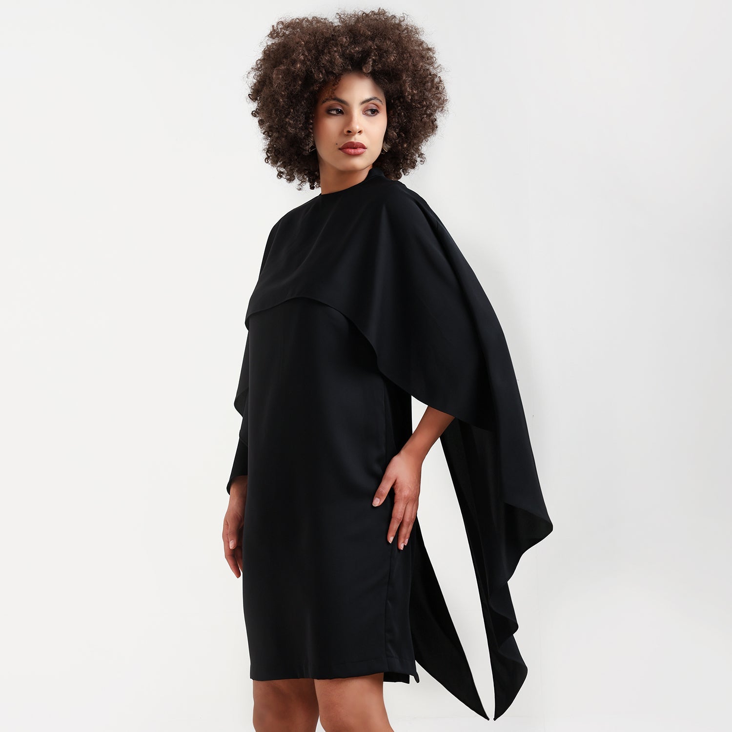 Black Asymmetrical Cape