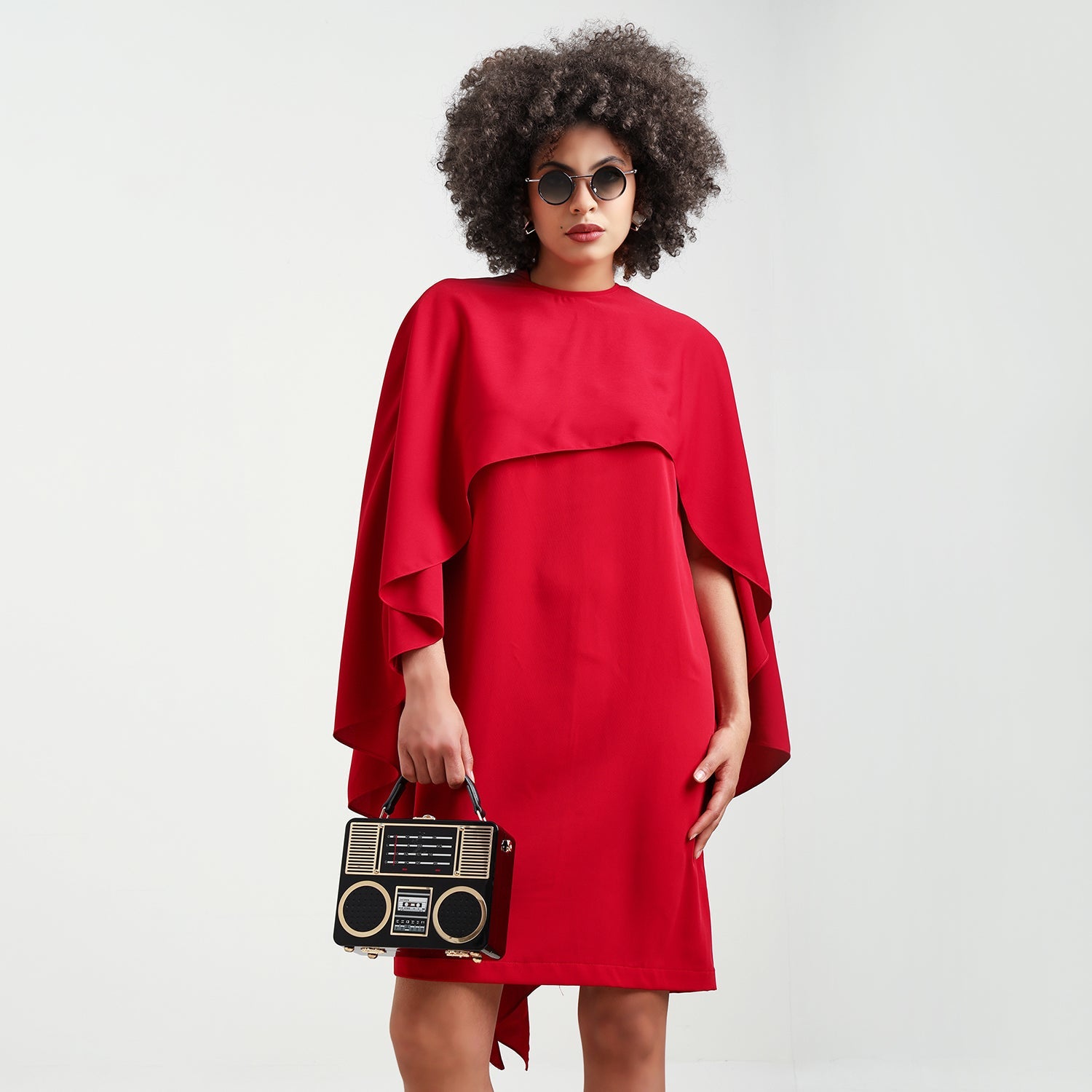 Red Asymmetrical Cape