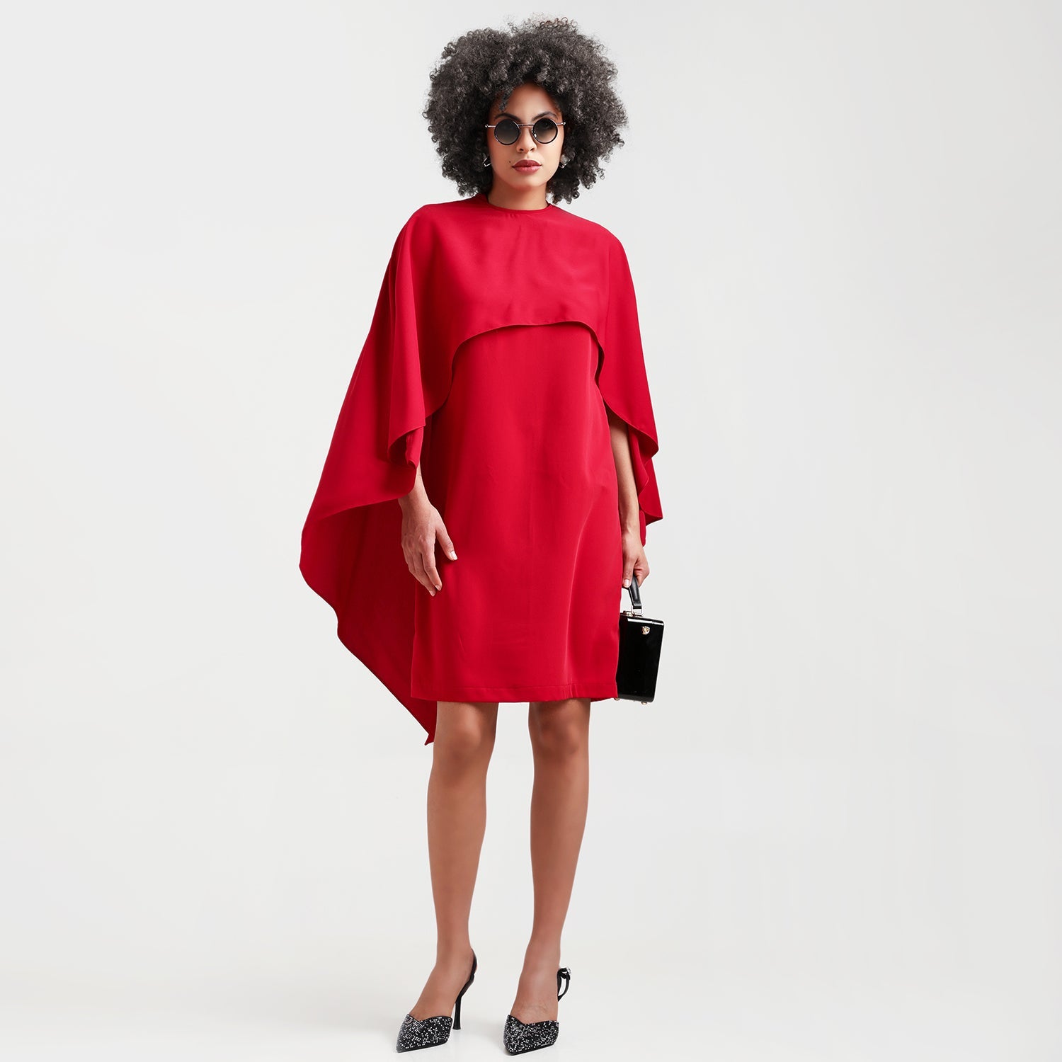 Red Asymmetrical Cape