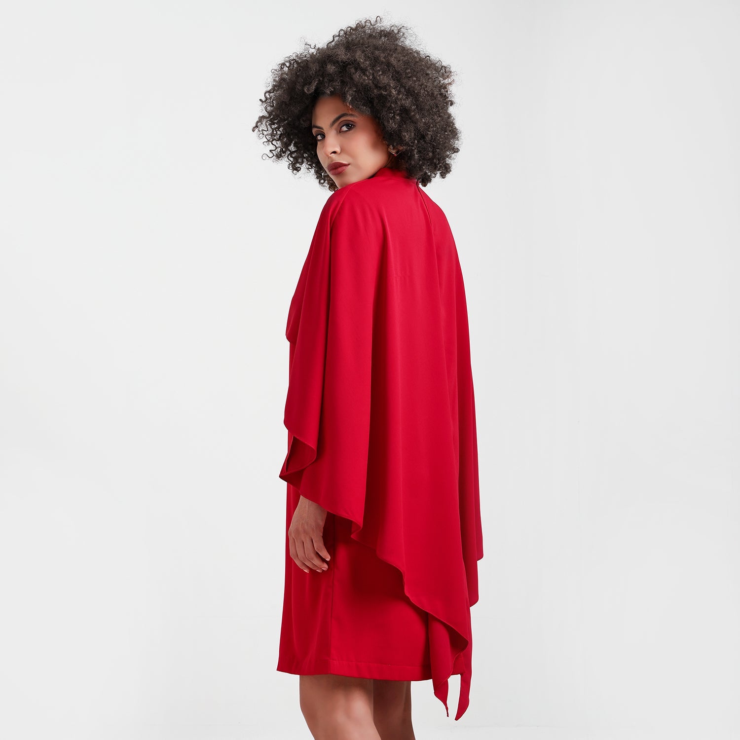 Red Asymmetrical Cape