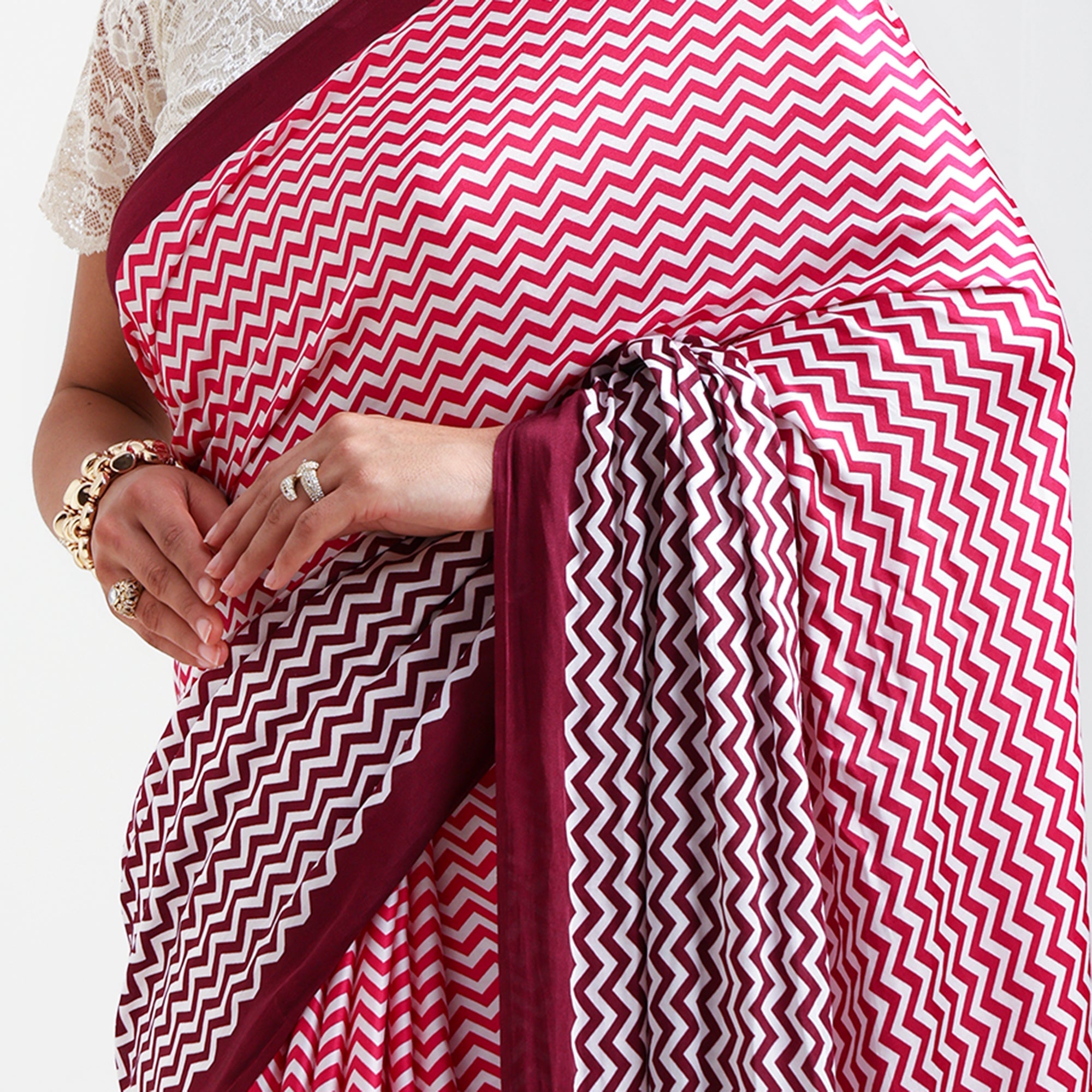 Giraffe Printed Modal Satin Saree