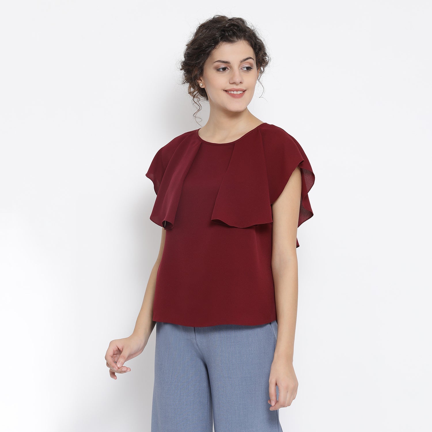 Buy Prune Georgette Top for Women-1