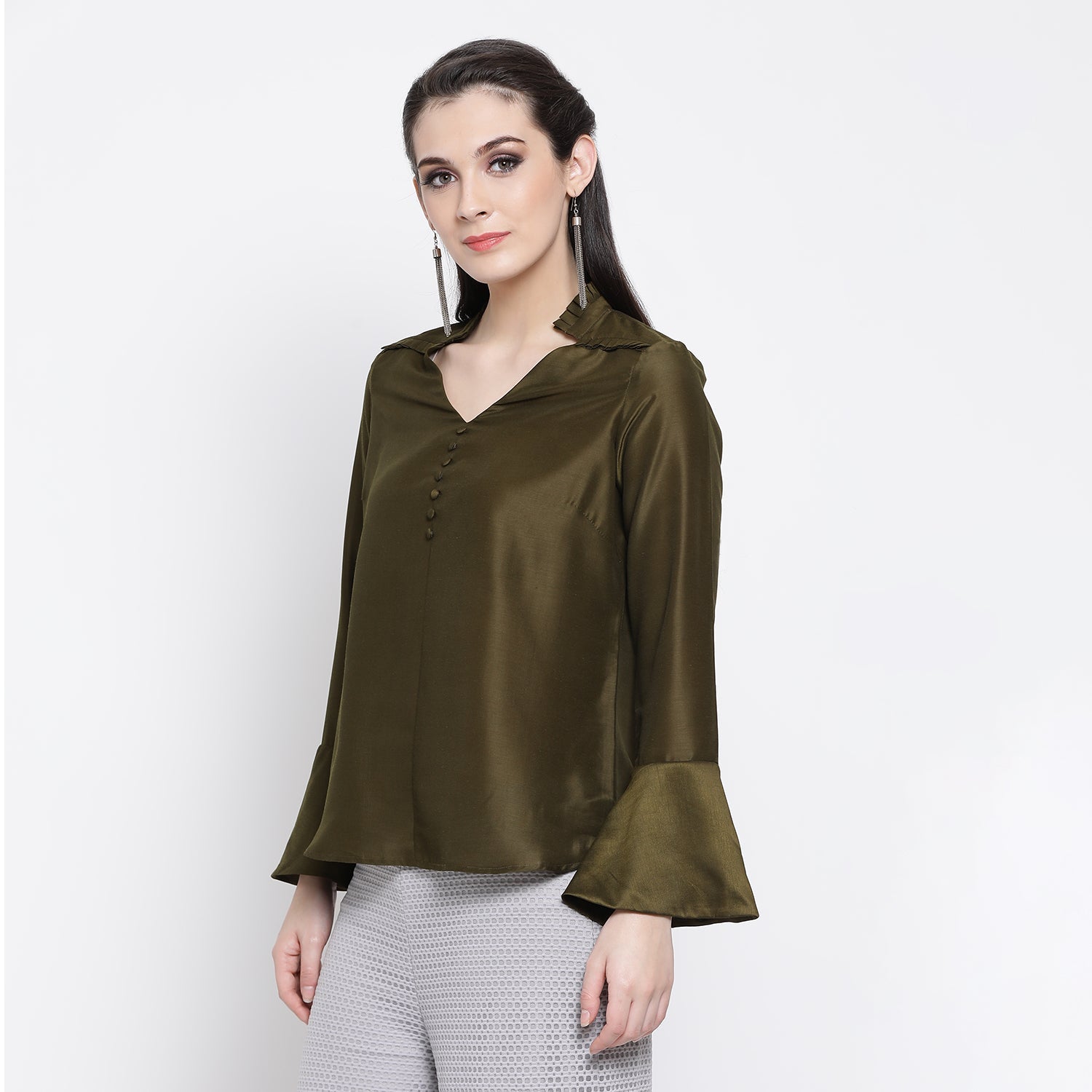 Buy Dark Olive Top for Women Online-1