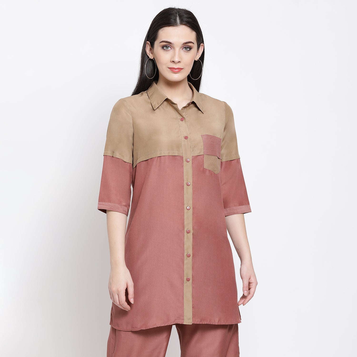 Buy Beige & Peach Tunic for Women-1