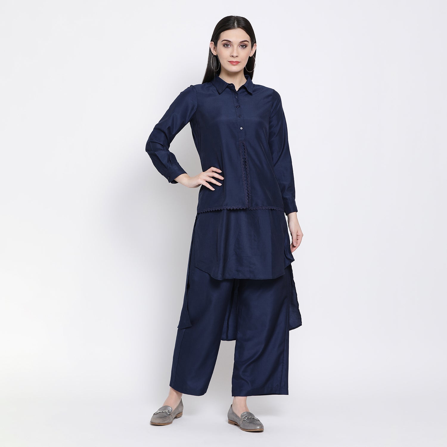 Blue Double Layer Tunic for Women-1