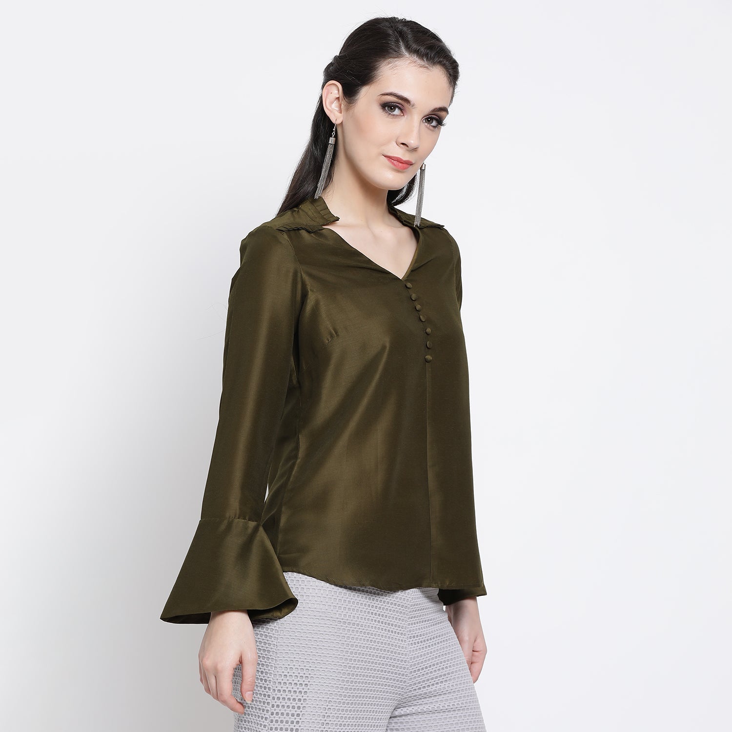 Buy Dark Olive Top for Women Online-2