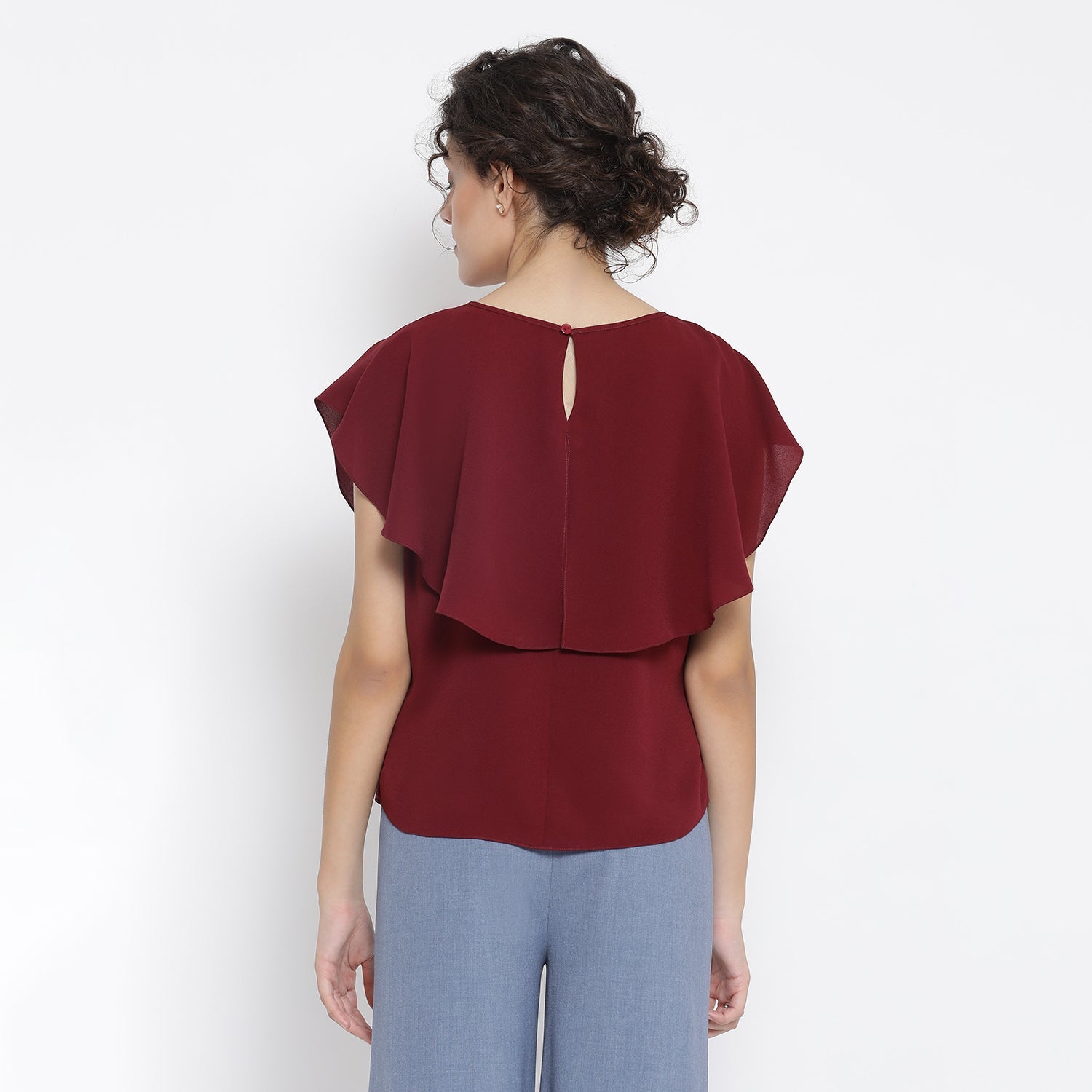 Buy Prune Georgette Top for Women-3