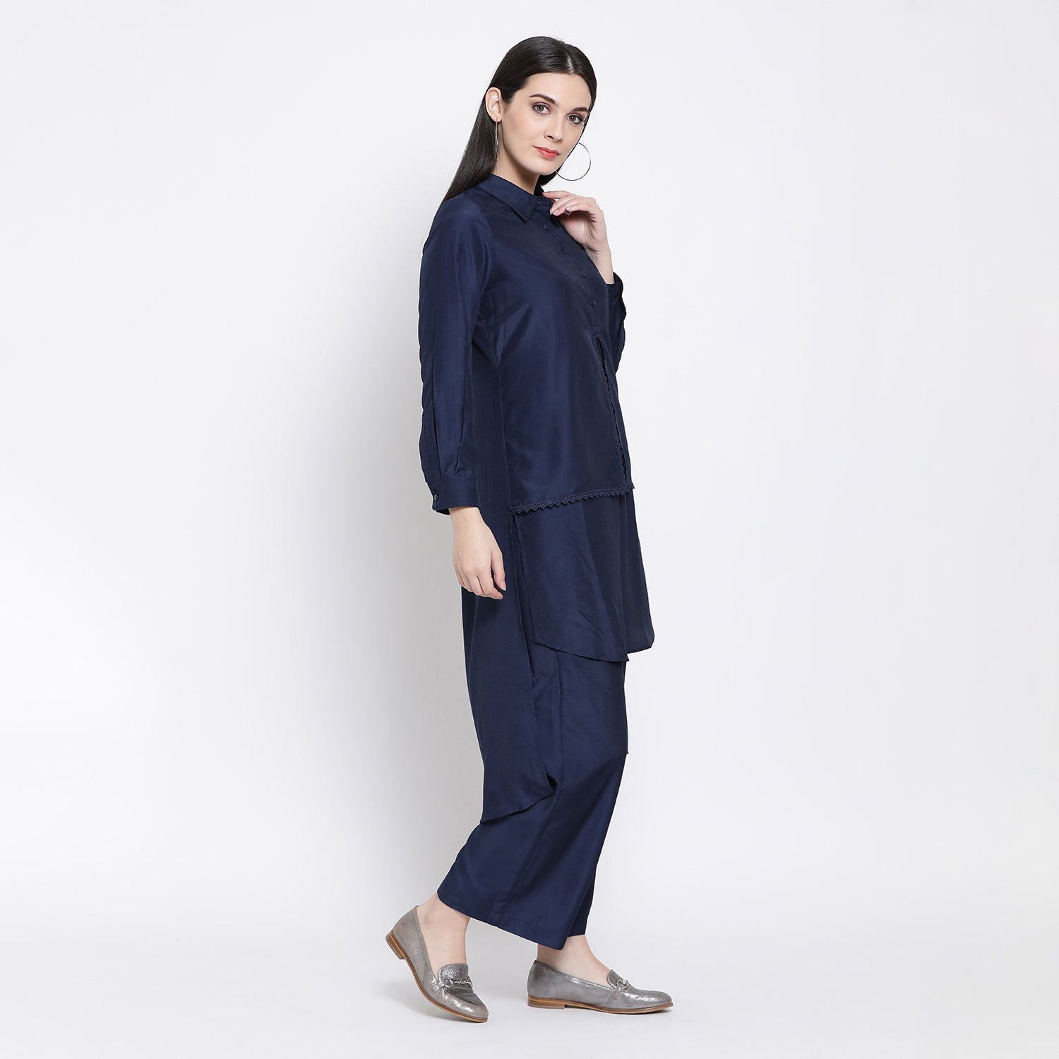 Blue Double Layer Tunic for Women-3