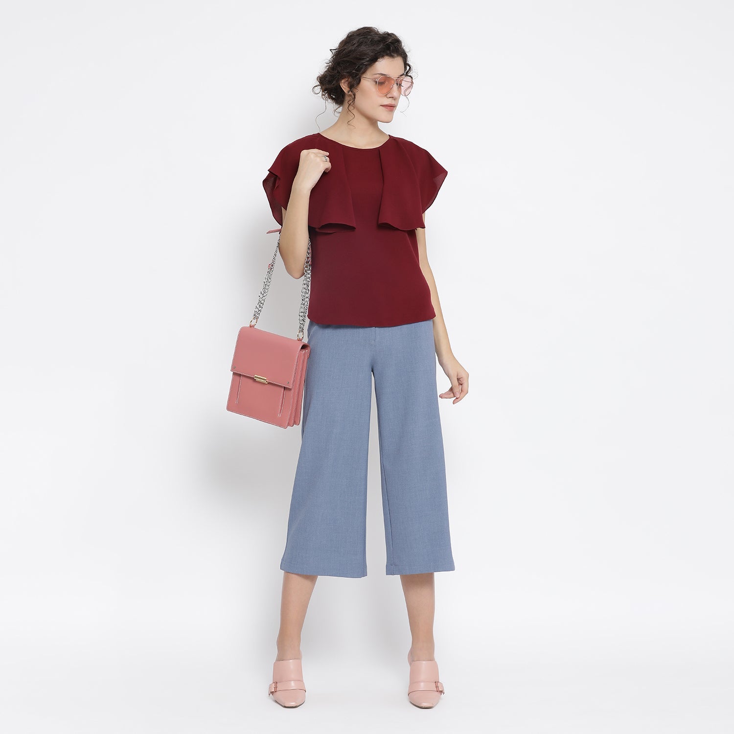 Buy Prune Georgette Top for Women-4