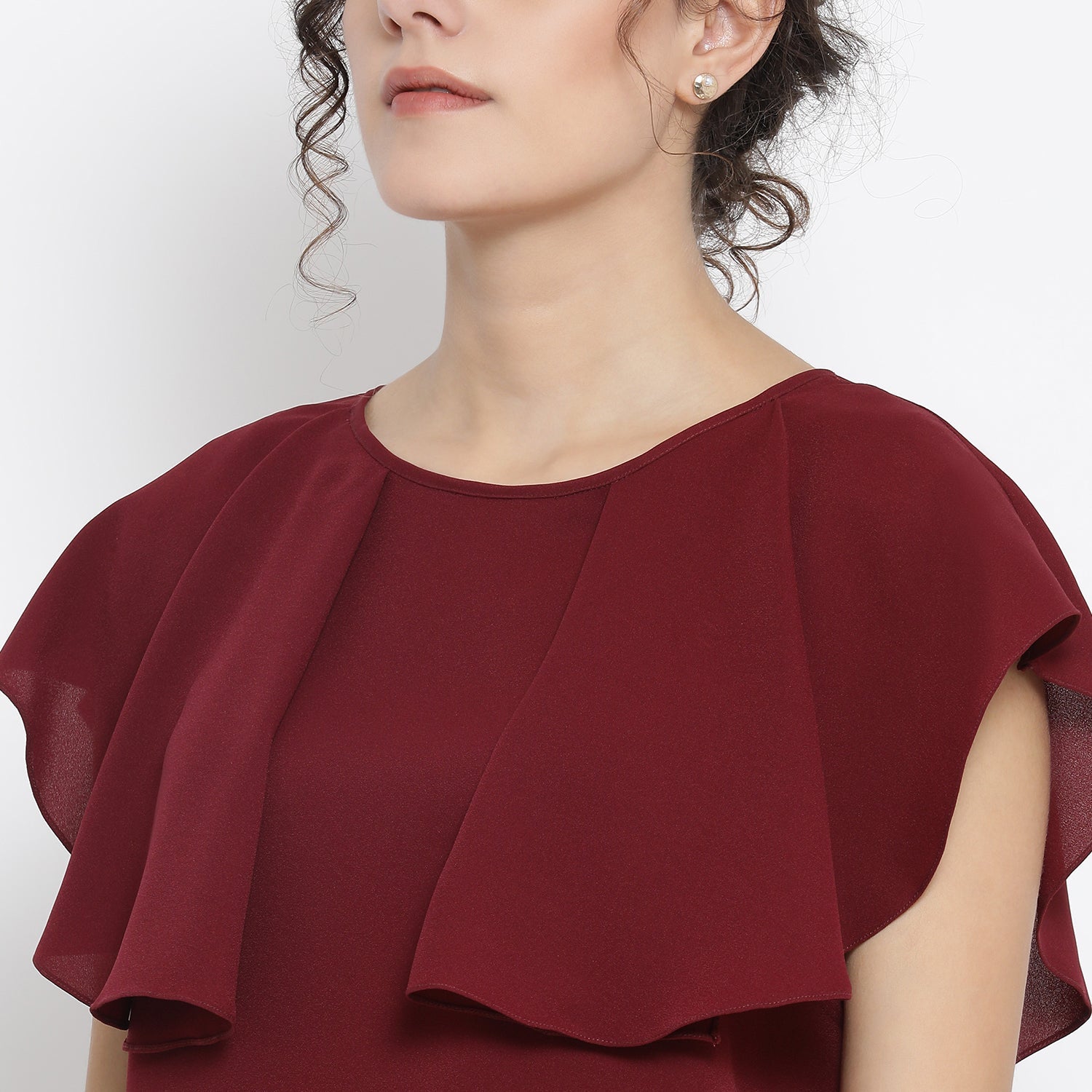 Buy Prune Georgette Top for Women-5