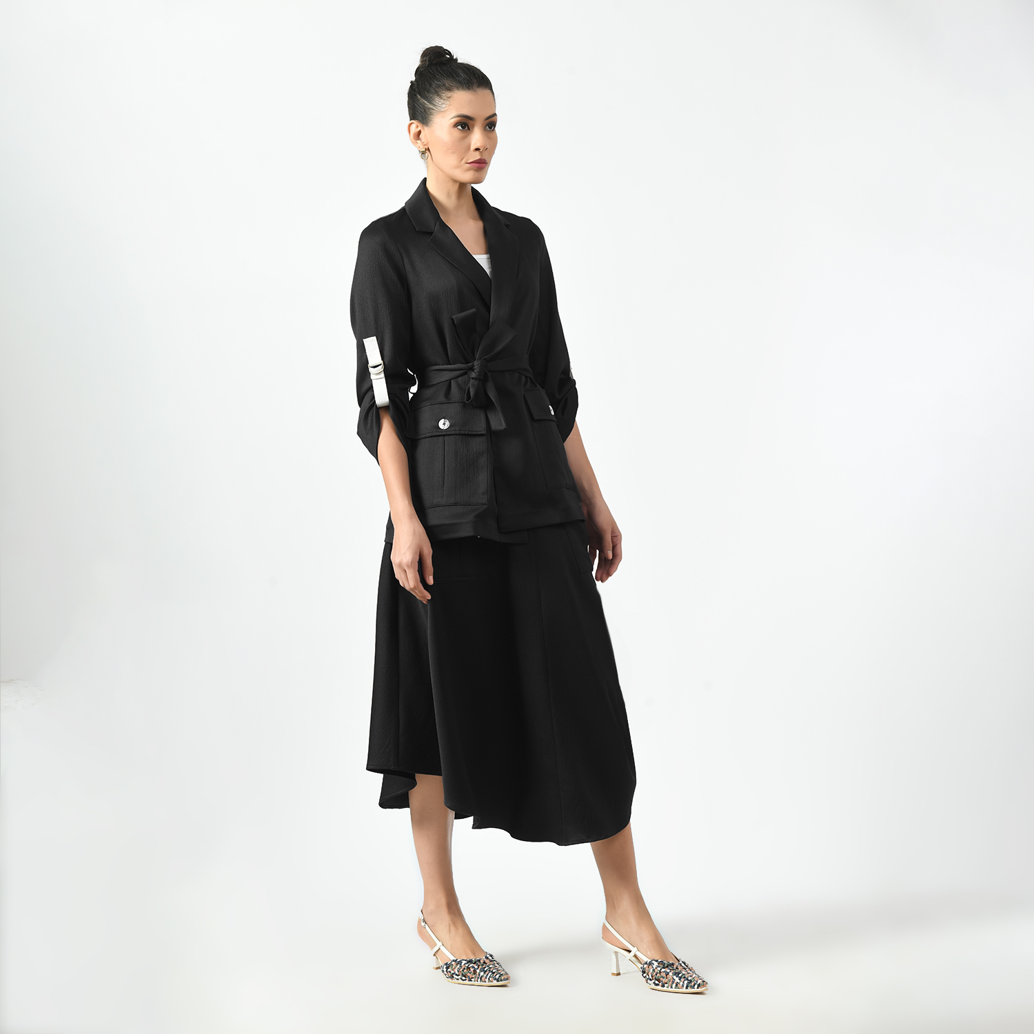 Black Jacket with Pocket for Women-2