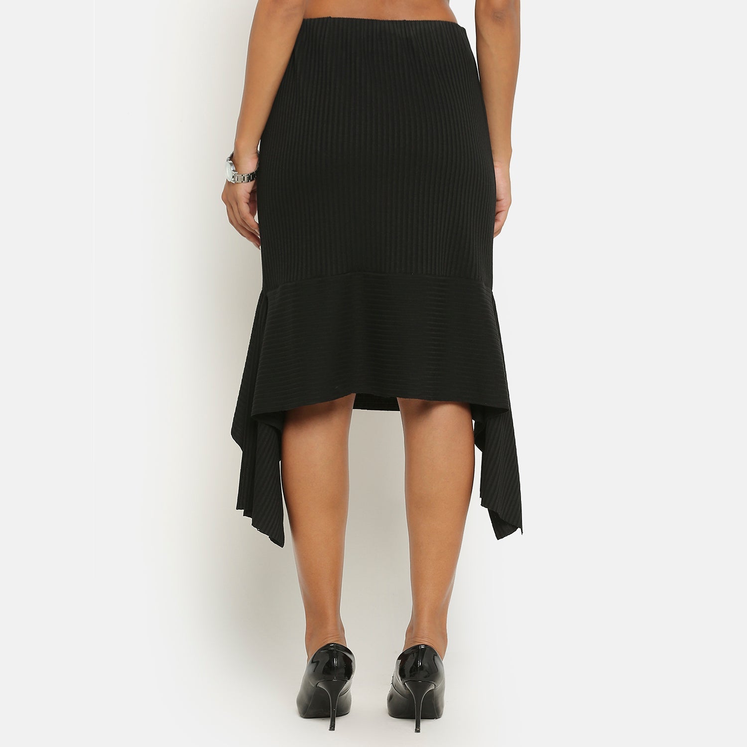 Black Ribbed Skirt, frocks for women	
indian designer skirts?