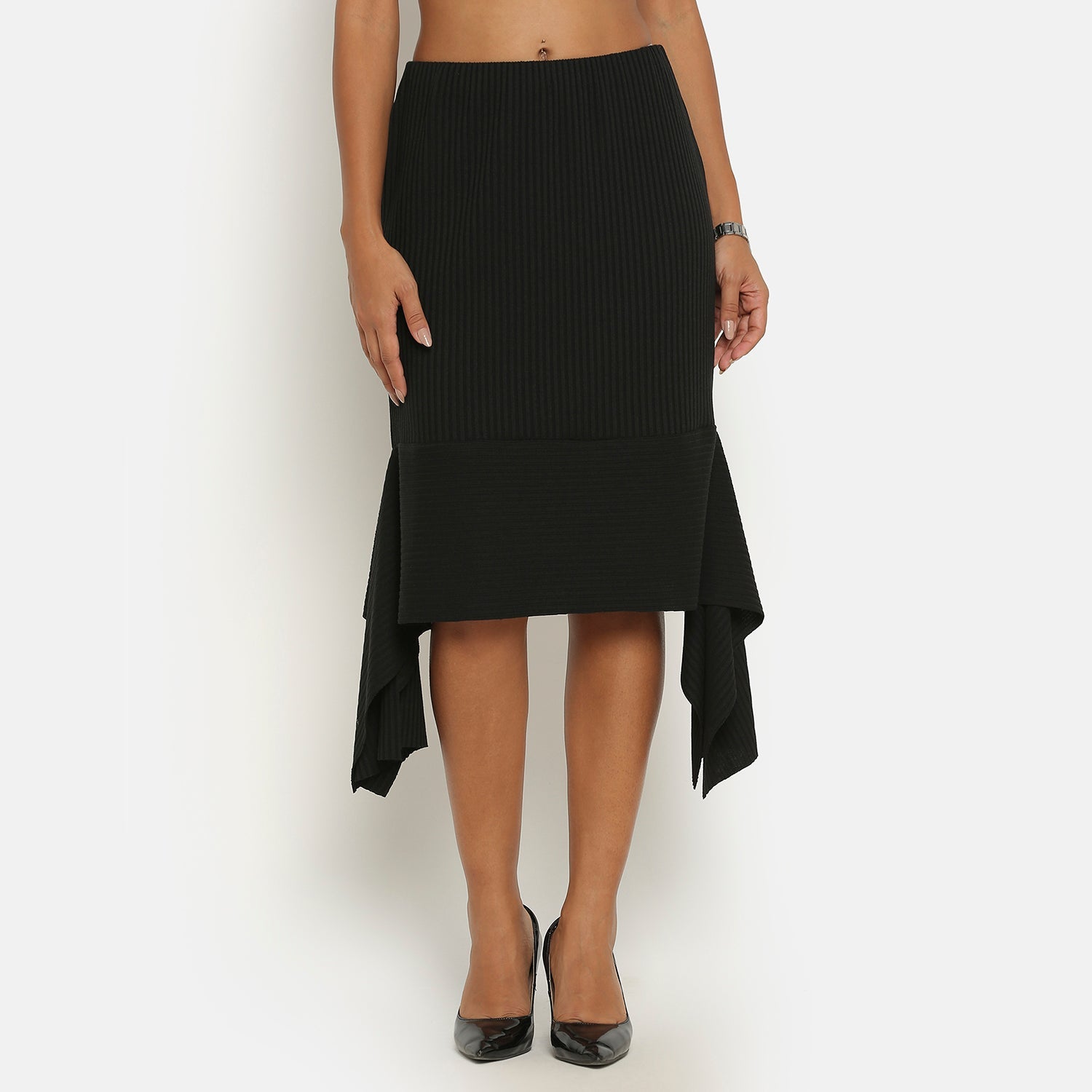 Black Ribbed Skirt, frocks for women	
indian designer skirts?	