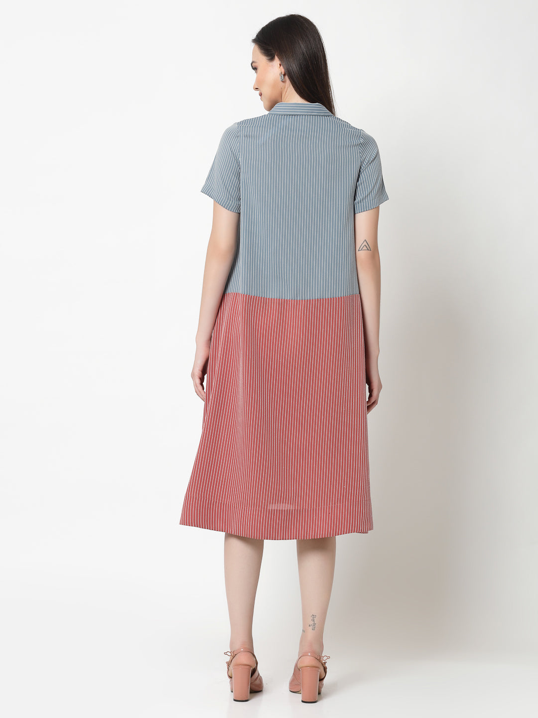 Buy Blue & Peach Dresses for Women  -3