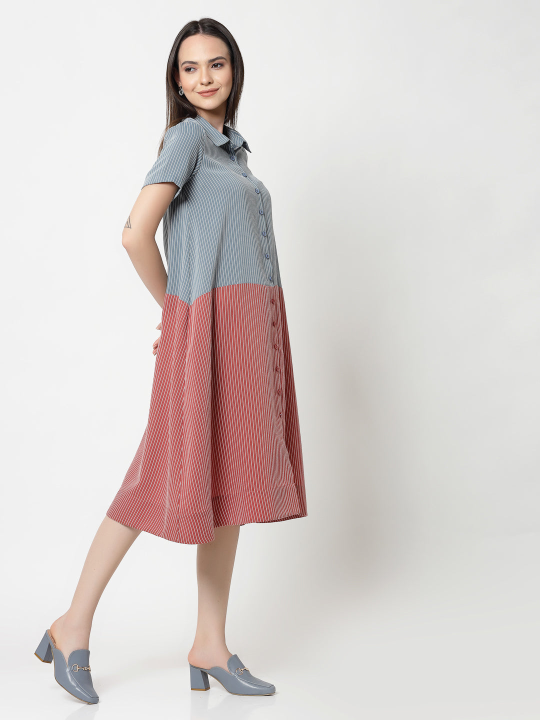 Buy Blue & Peach Dresses for Women -2