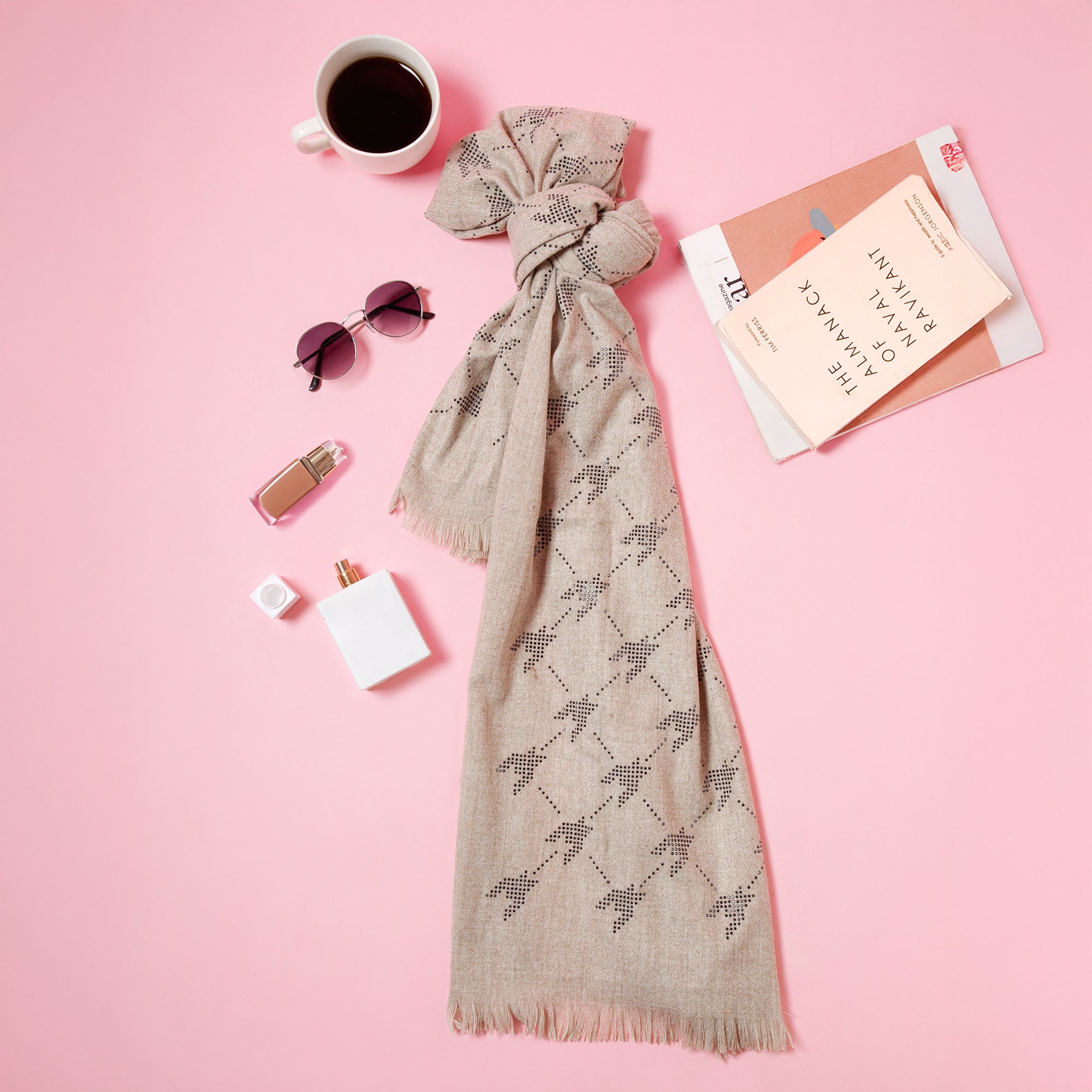 Off-White Stole With Crystal Studs