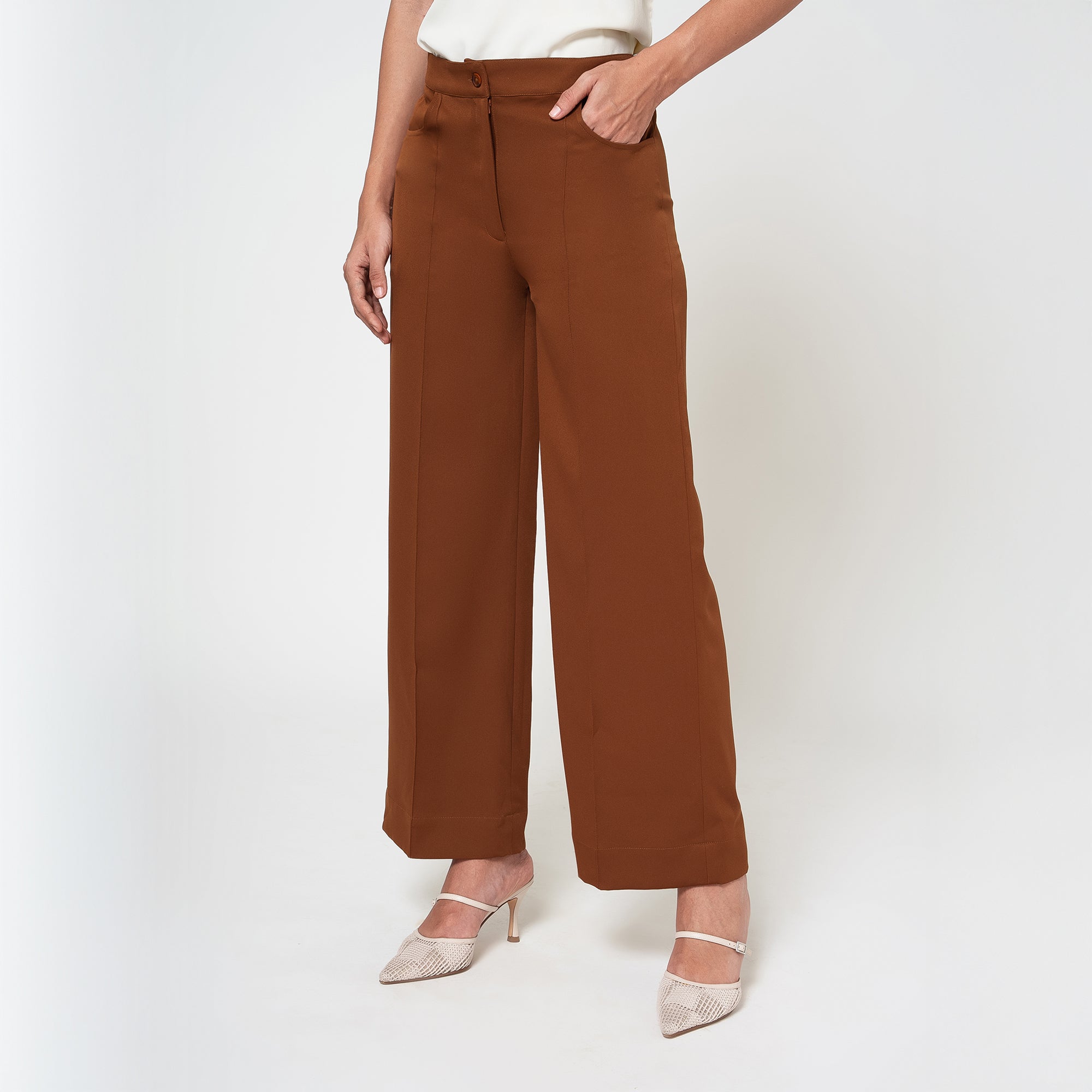 Brown Crepe Culottes