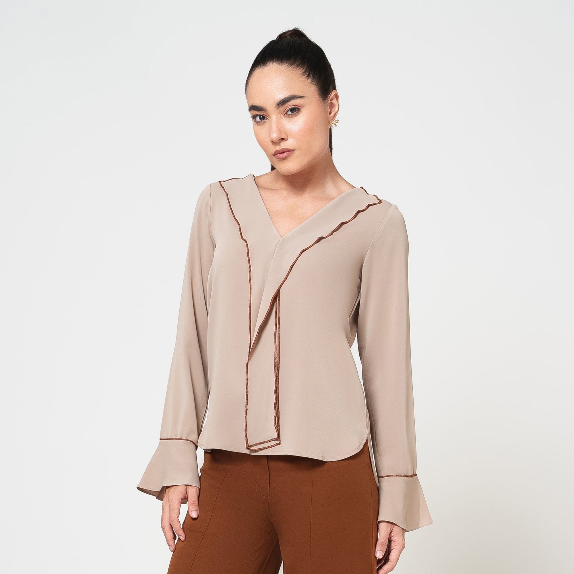 Off White Top with Tie up