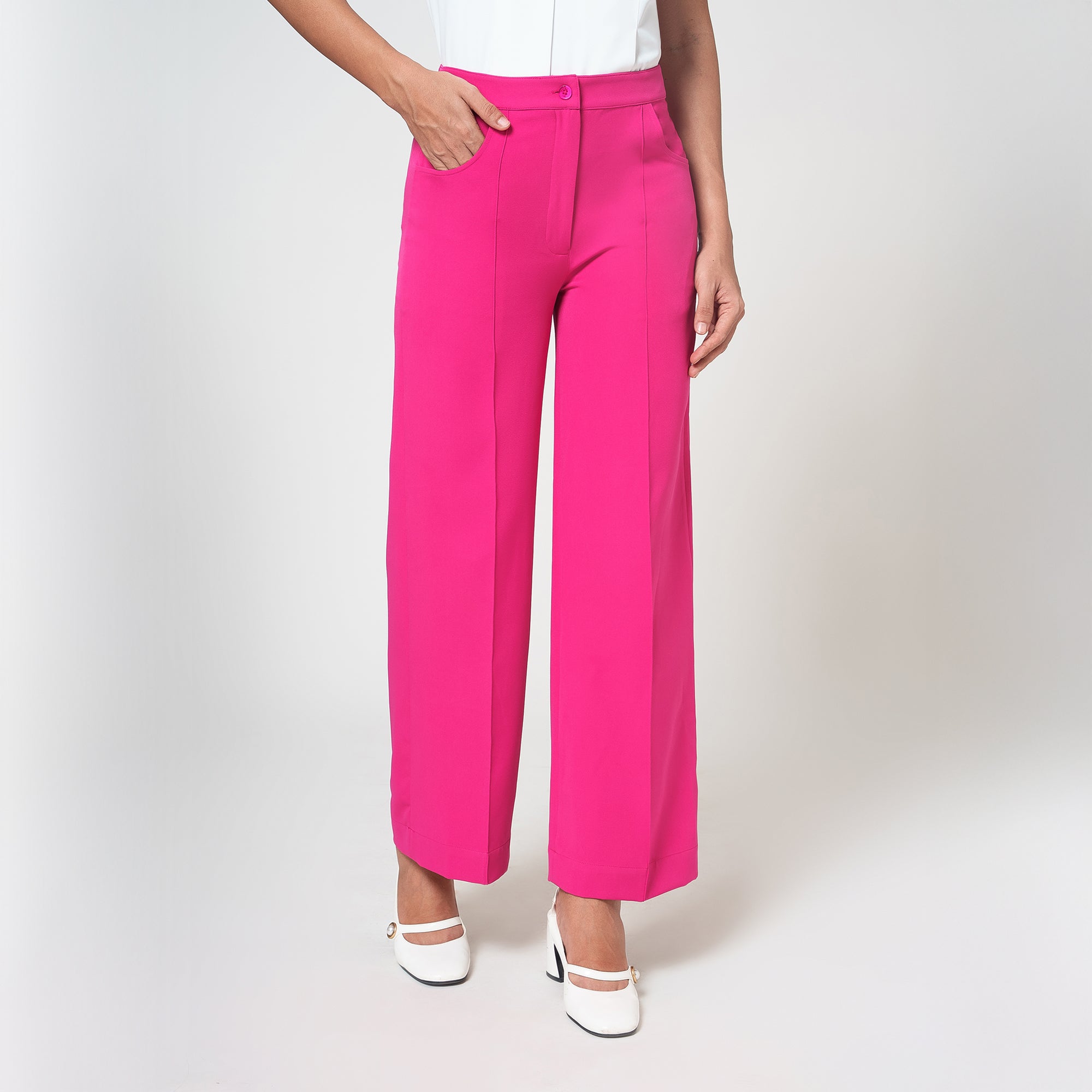 Pink Crepe Culottes