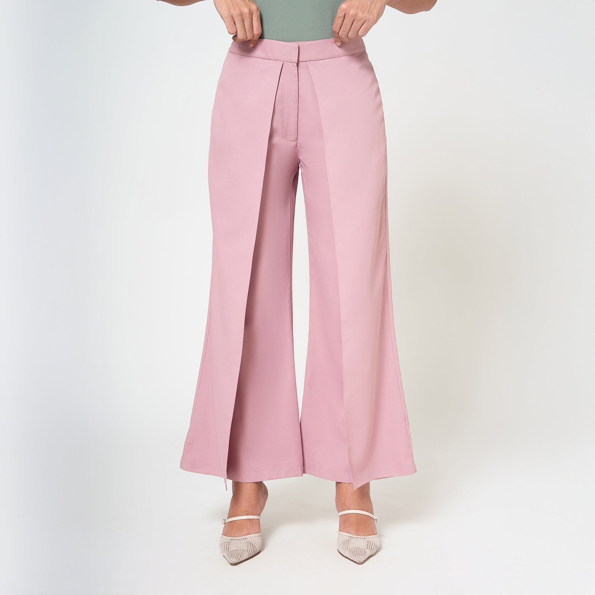 Peach Flap Crepe Plazzo