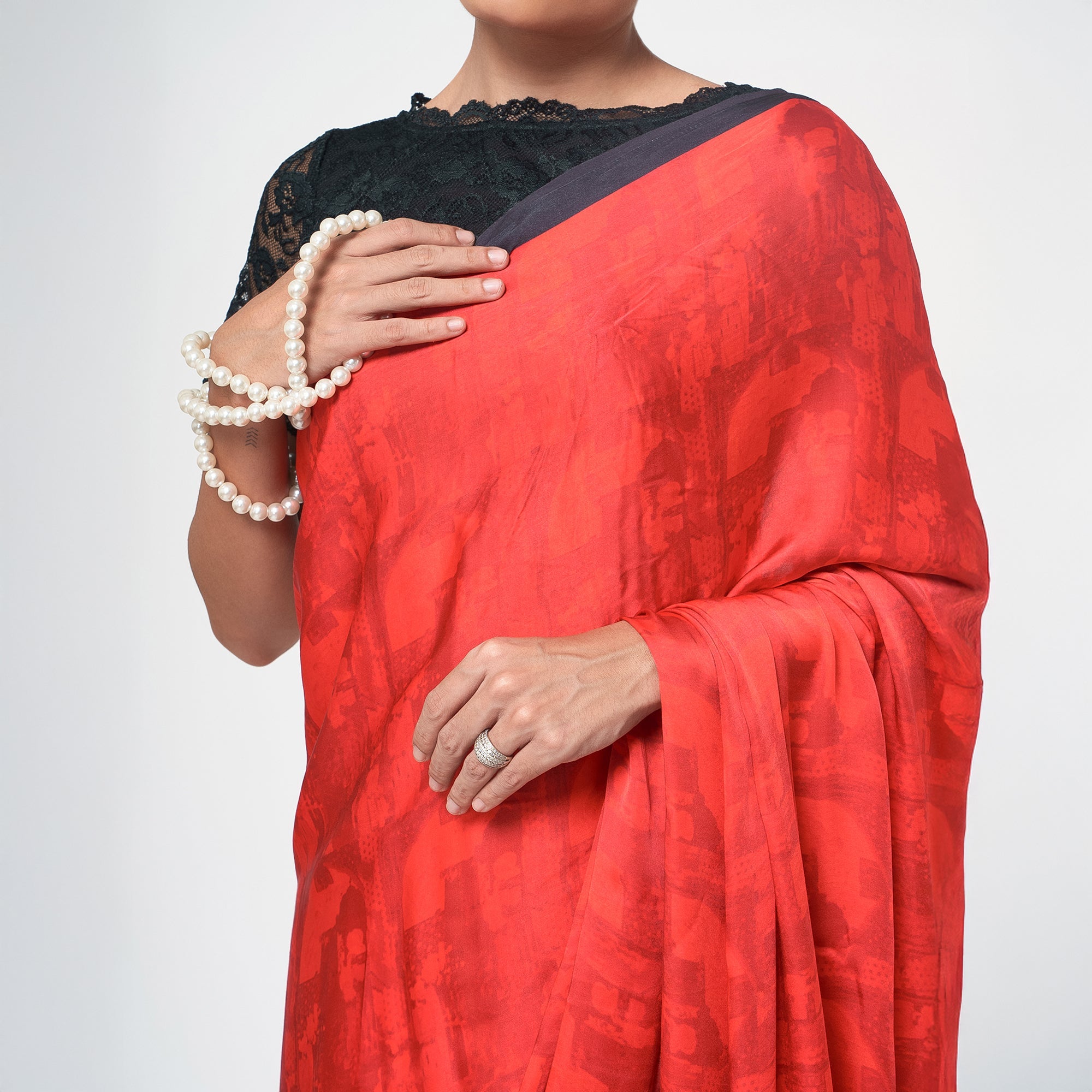 Zebra Modal Satin Saree