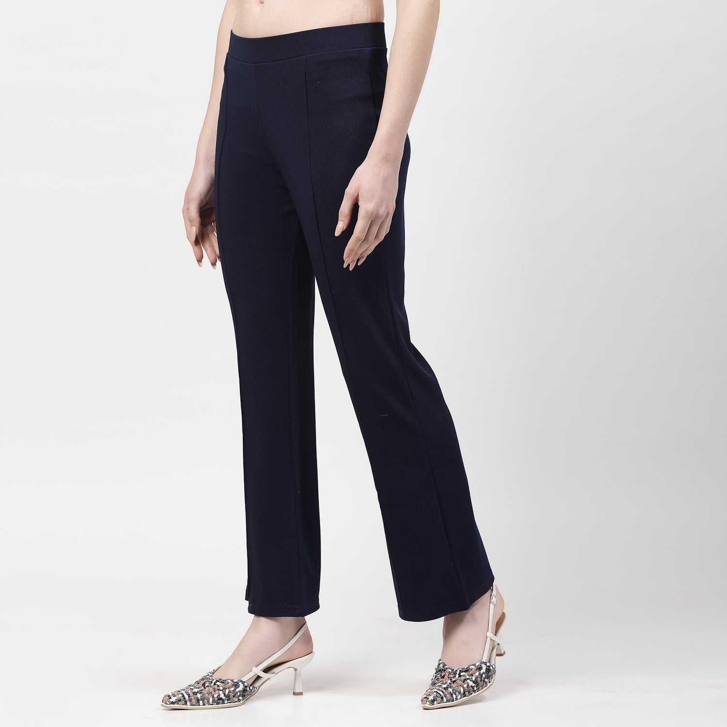 Blue Boot Leg Lycra Pant