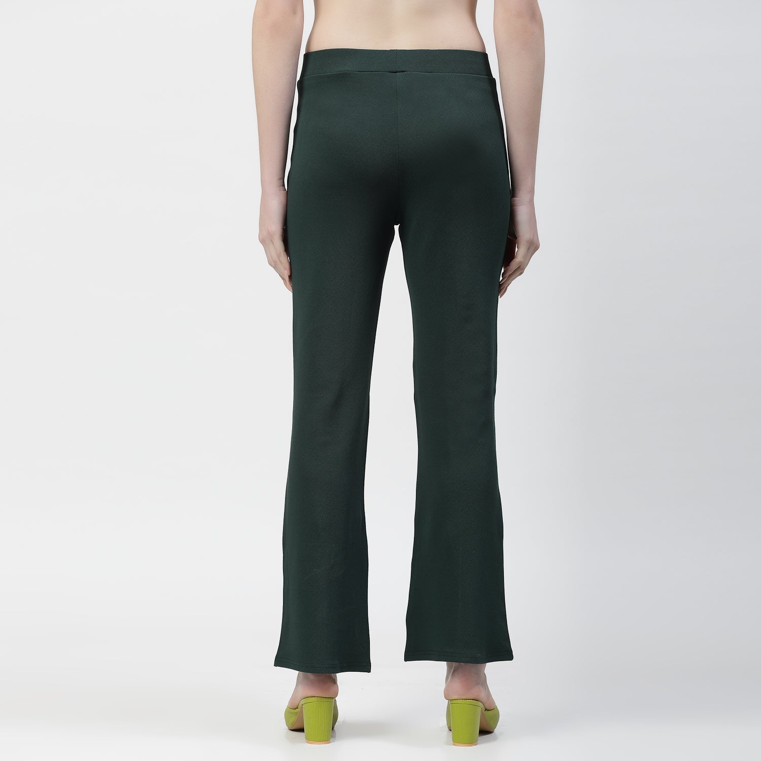 Green Boot Leg Lycra Pant