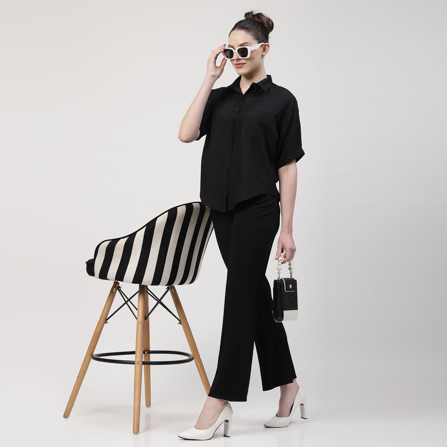 Black Asymmetrical Shirt