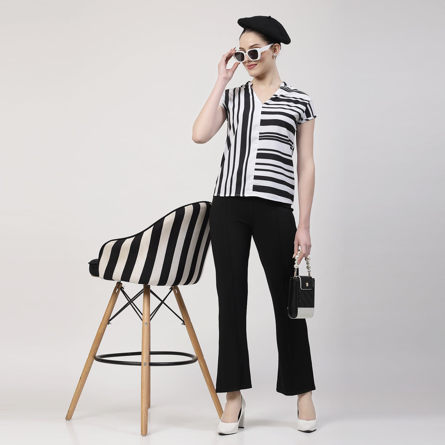 Black & White Stripes Top