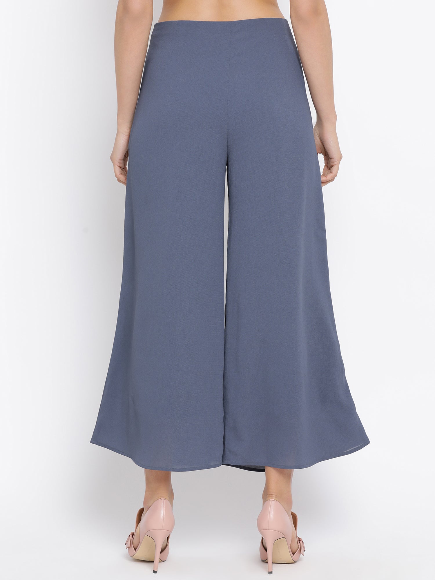 Stone Blue Crepe Palazzo for Women-2