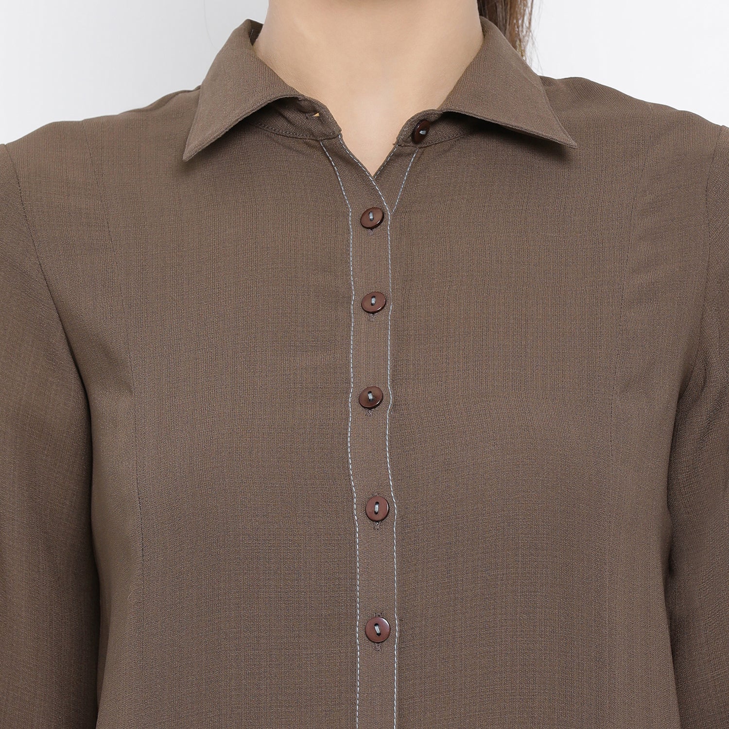 Dark Brown Work Wear Dresses for Ladies-5