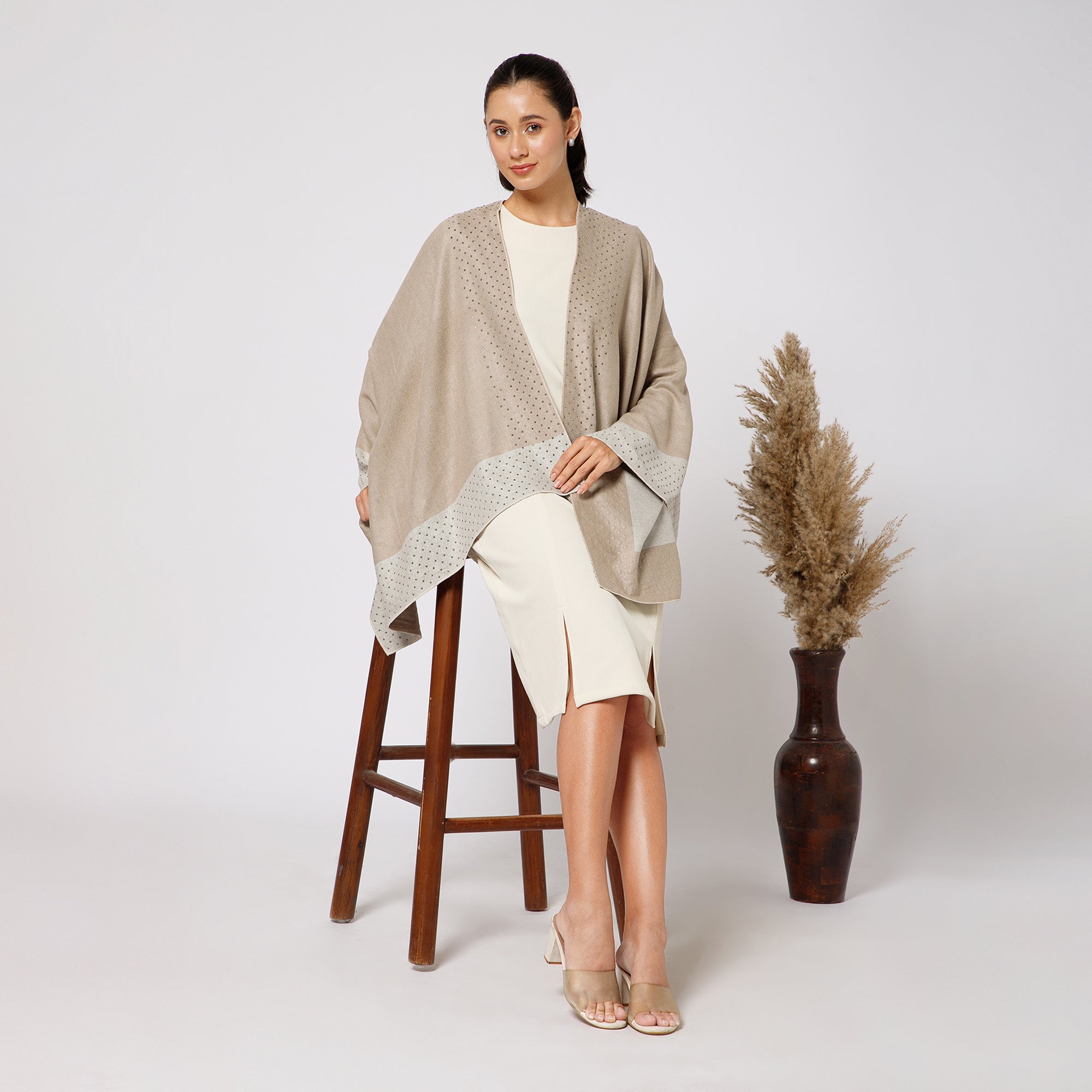 Stylish Beige Cape for Women