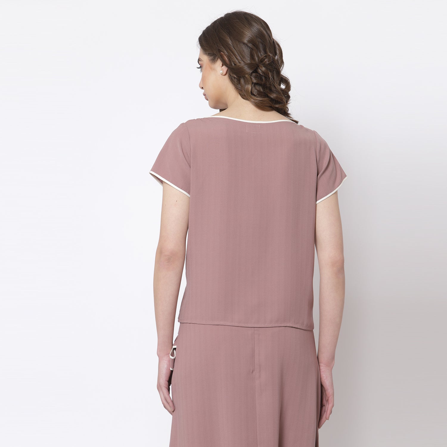 Buy Pink Boat Neck Top for Women-2