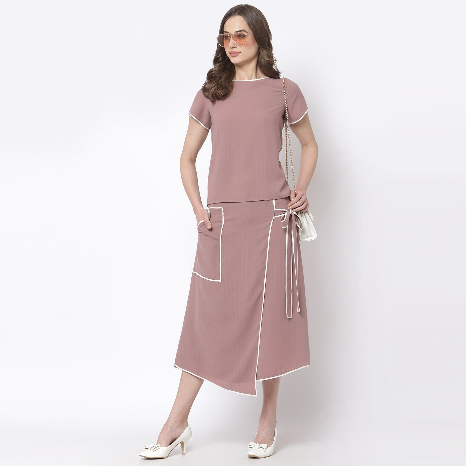 Buy Pink Boat Neck Top for Women-3